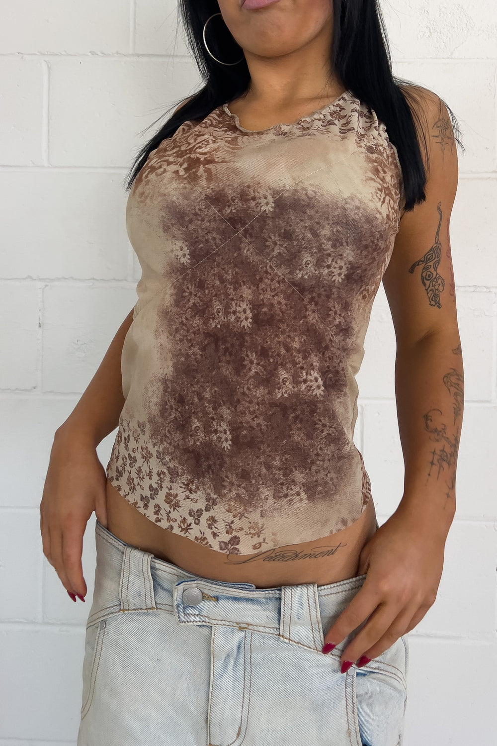 ADRIANA VALLE brown top ★ Size est small/medium