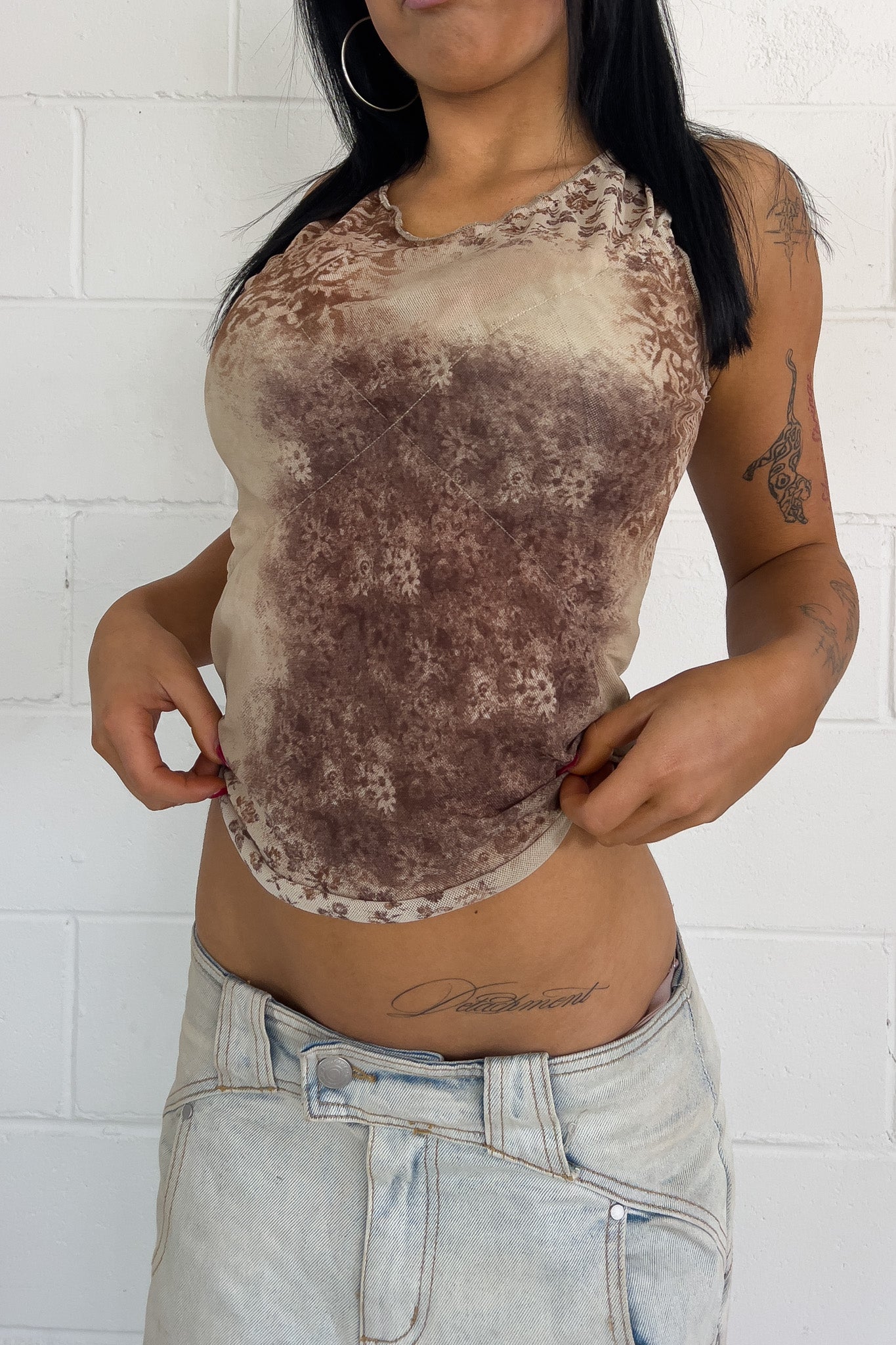 ADRIANA VALLE brown top ★ Size est small/medium