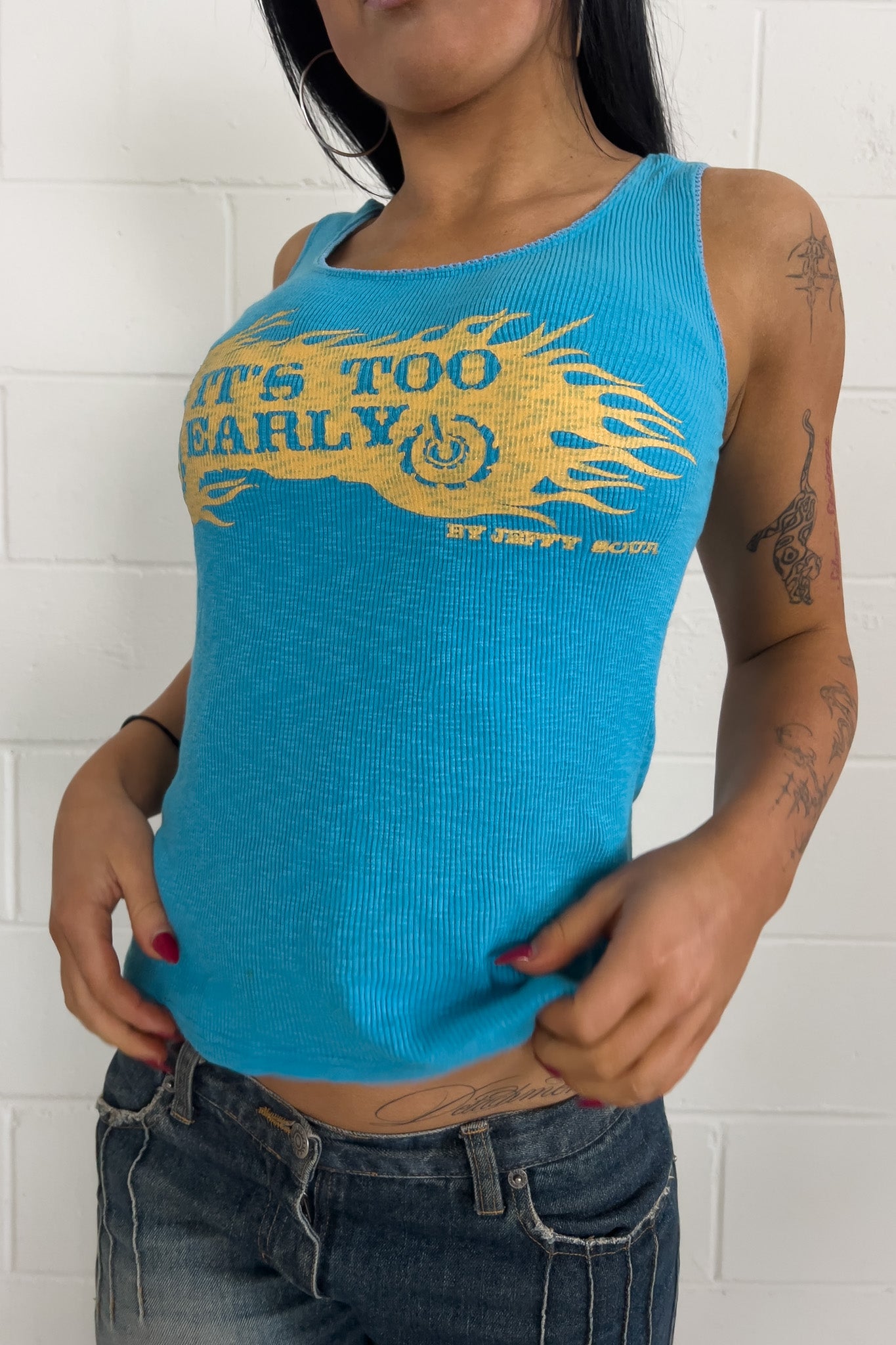 JFSR "its too early"blue tank ★ Size est small