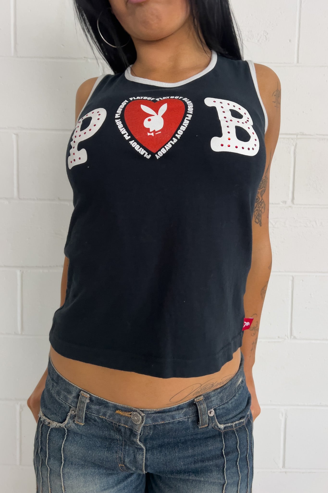 PLAYBOY P<3B graphic tank ★ Size Medium