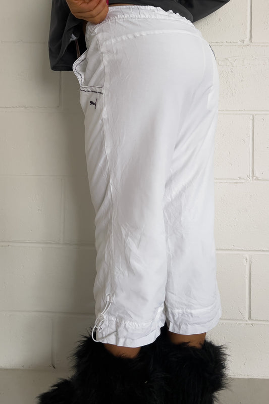 PUMA white track capris ★ Size labelled small (Adjustable drawstrings)