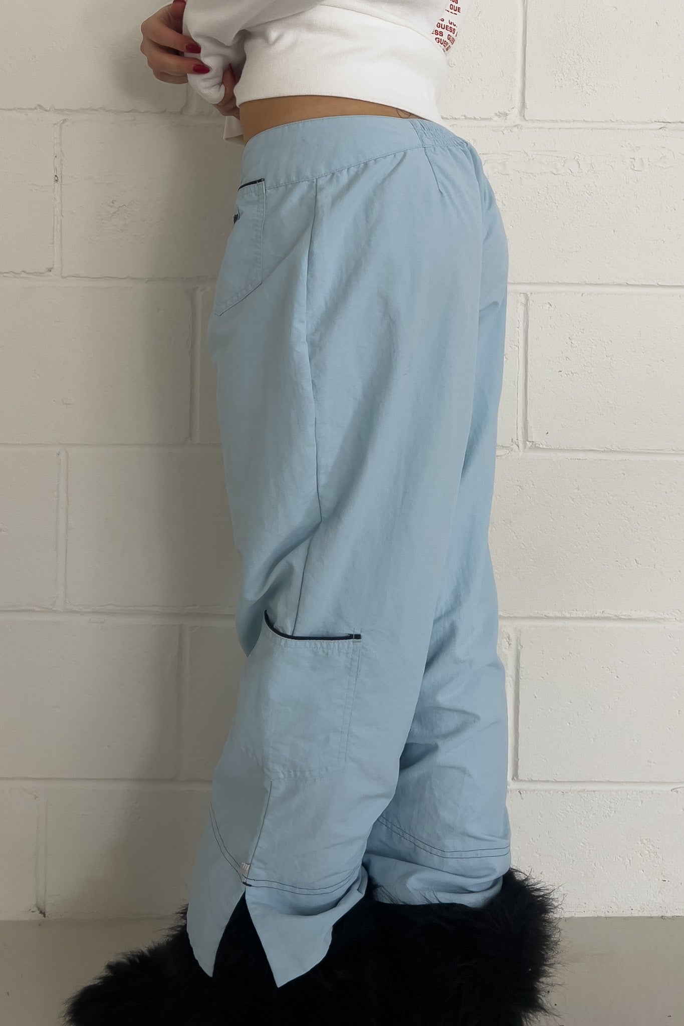 ADIDAS baby blue track capris ★ Size labelled large