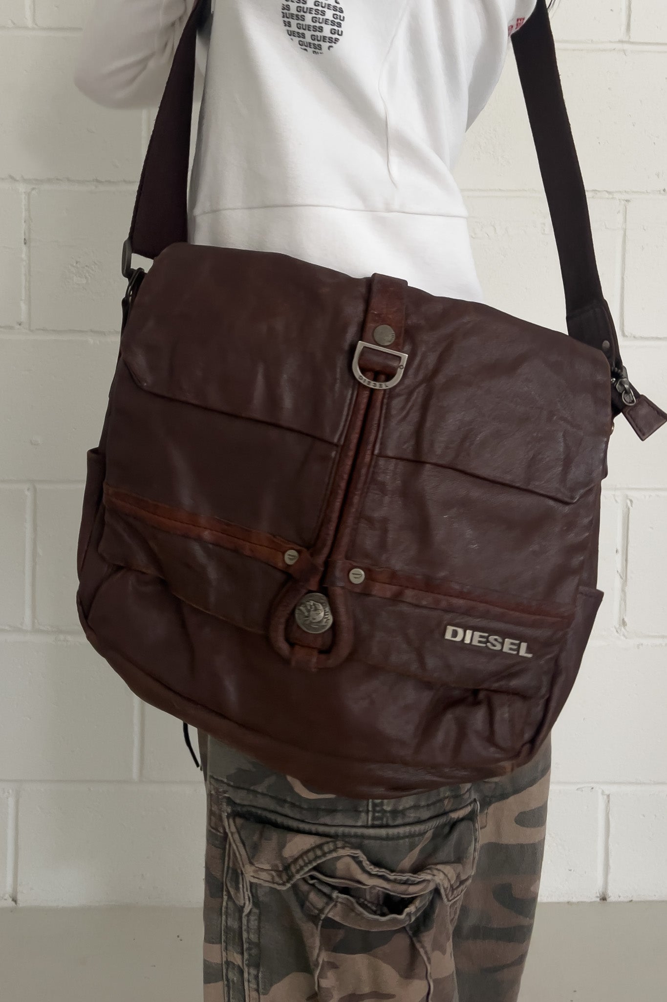 DIESEL brown satchel bag ★