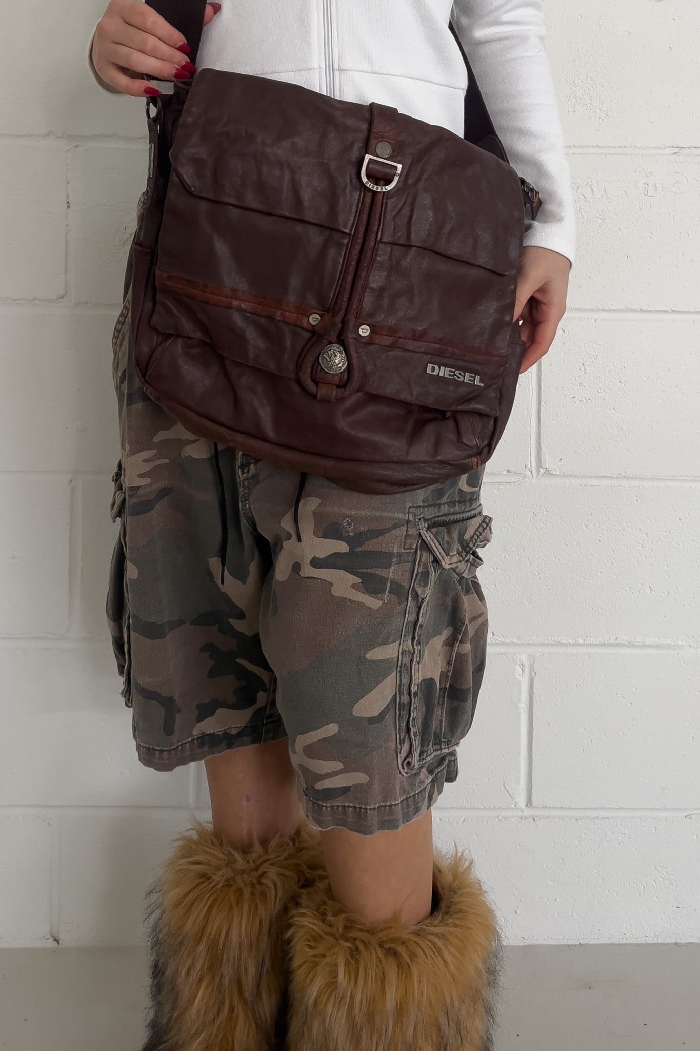 DIESEL brown satchel bag ★
