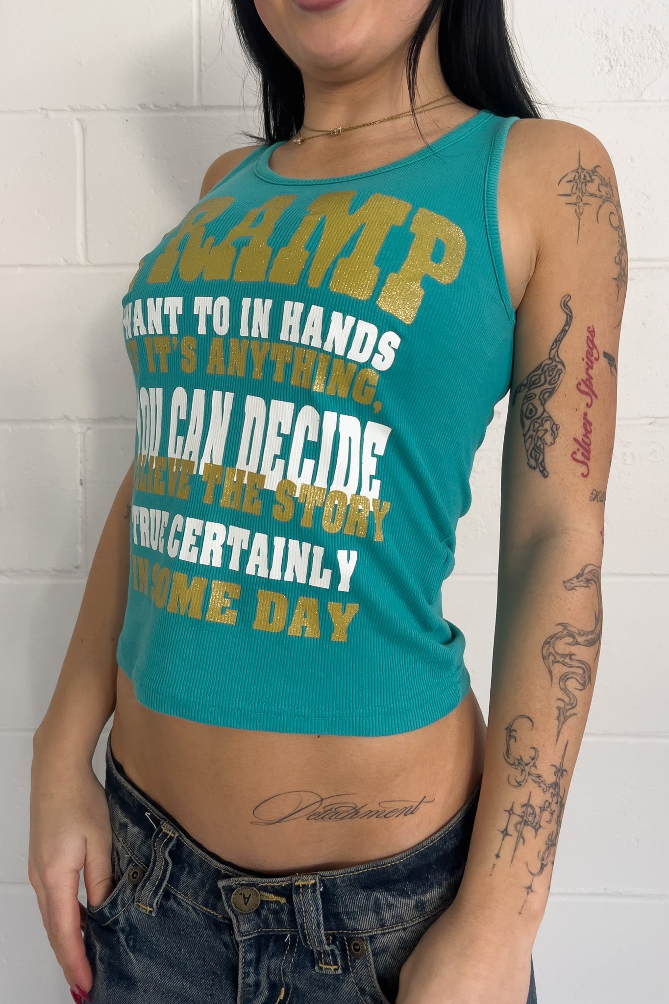 SOL-PICO green "tramp" tank ★ Size est small