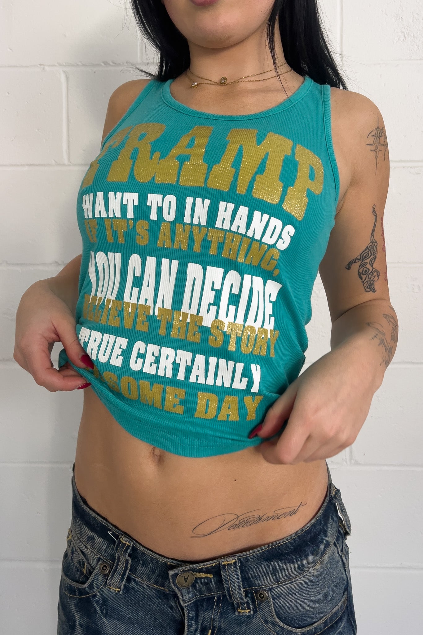 SOL-PICO green "tramp" tank ★ Size est small