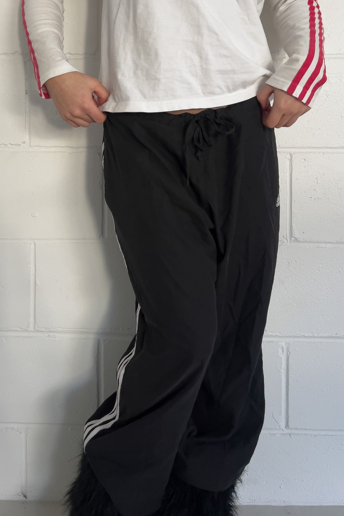 ADIDAS black track capris ★ Size labelled Xlarge
