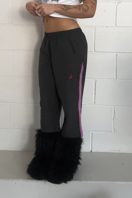 ASICS grey + purple track capris ★ Size est small