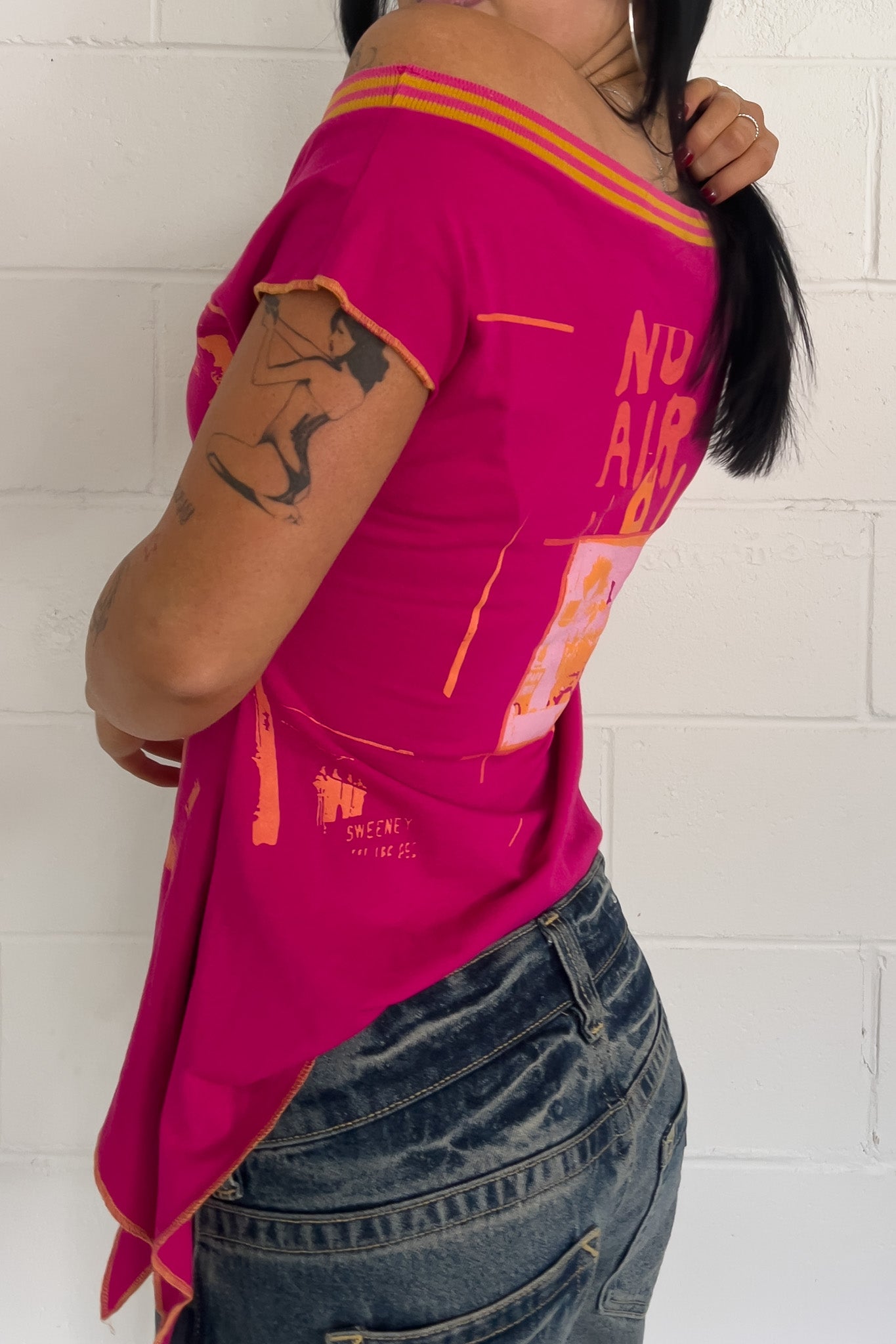 Pink + orange "urbanista" halter top ★ Size est medium/large