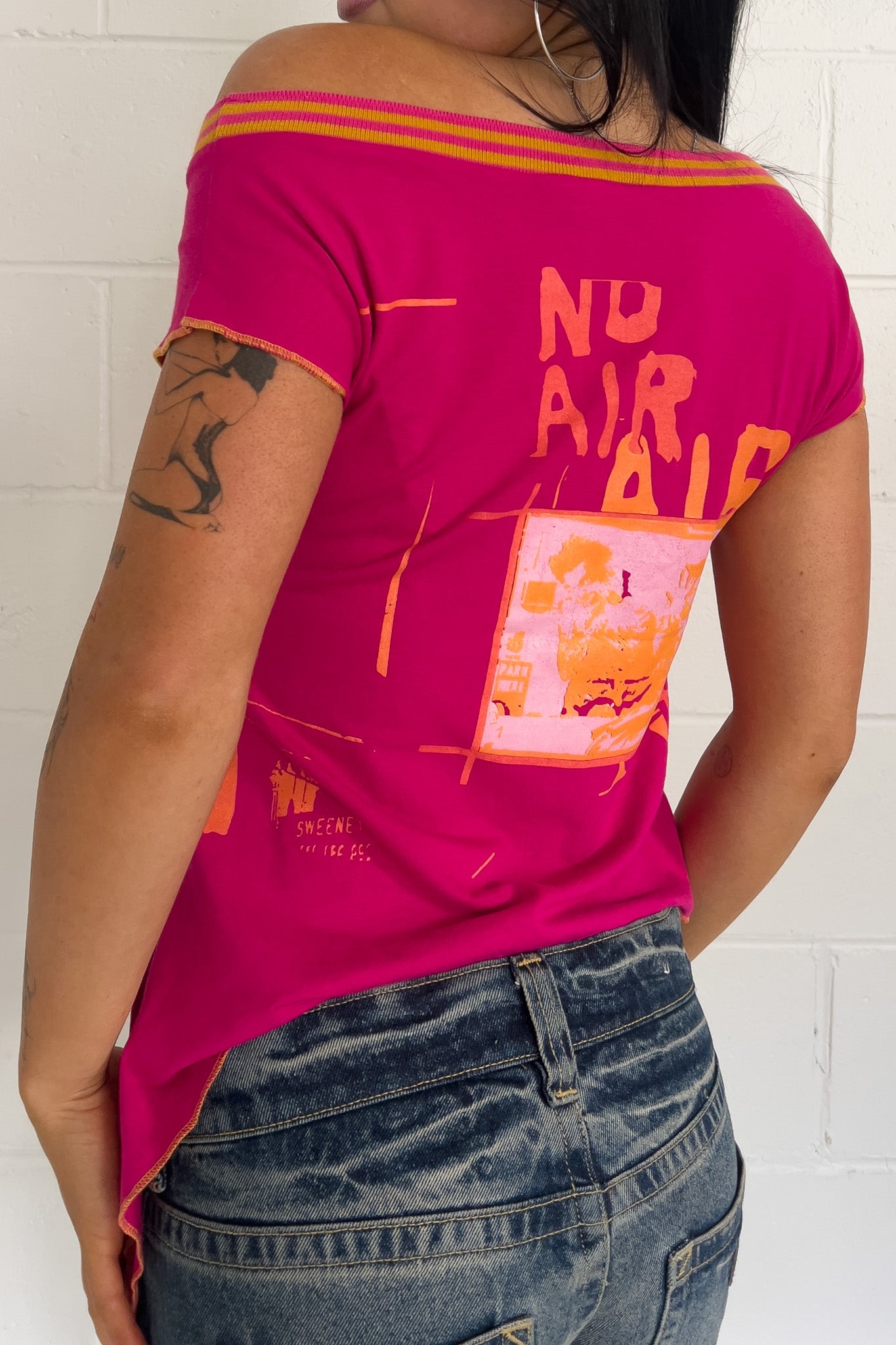 Pink + orange "urbanista" halter top ★ Size est medium/large