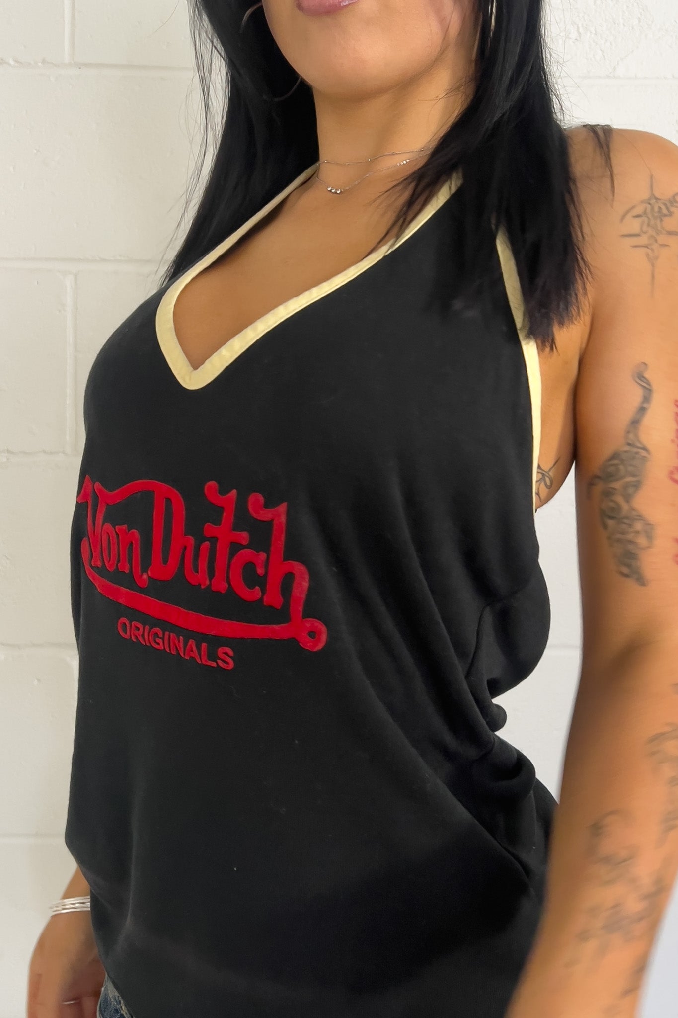 VONDUTCH black + cream + red halter ★ Size est large