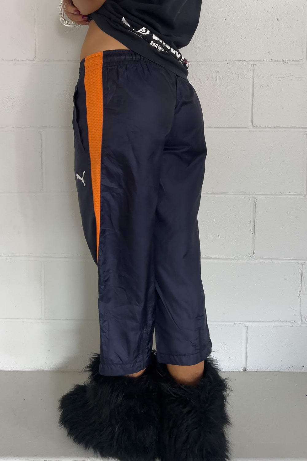 PUMA purple + orange track capris ★ Size est XS