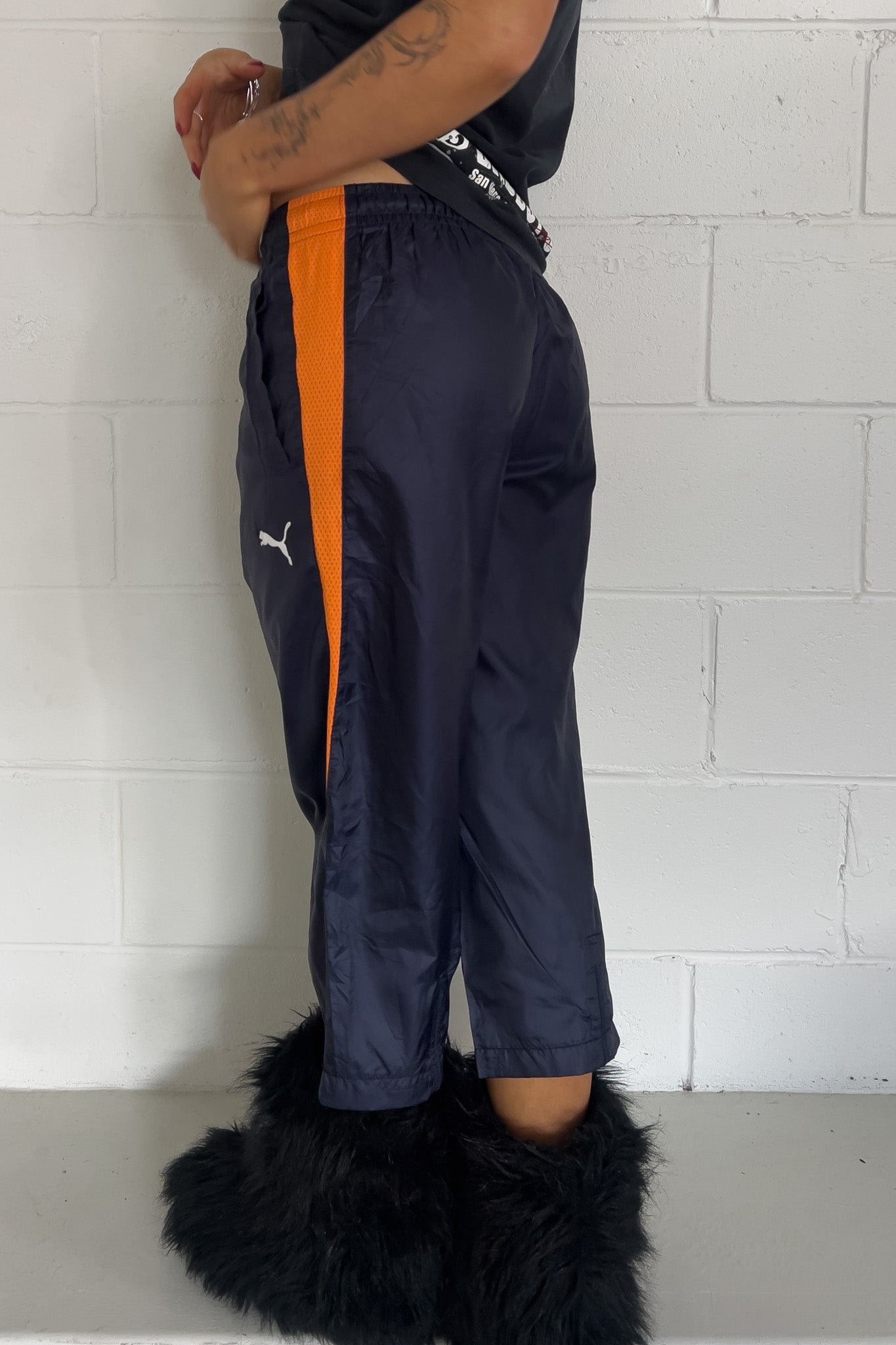 PUMA purple + orange track capris ★ Size est XS