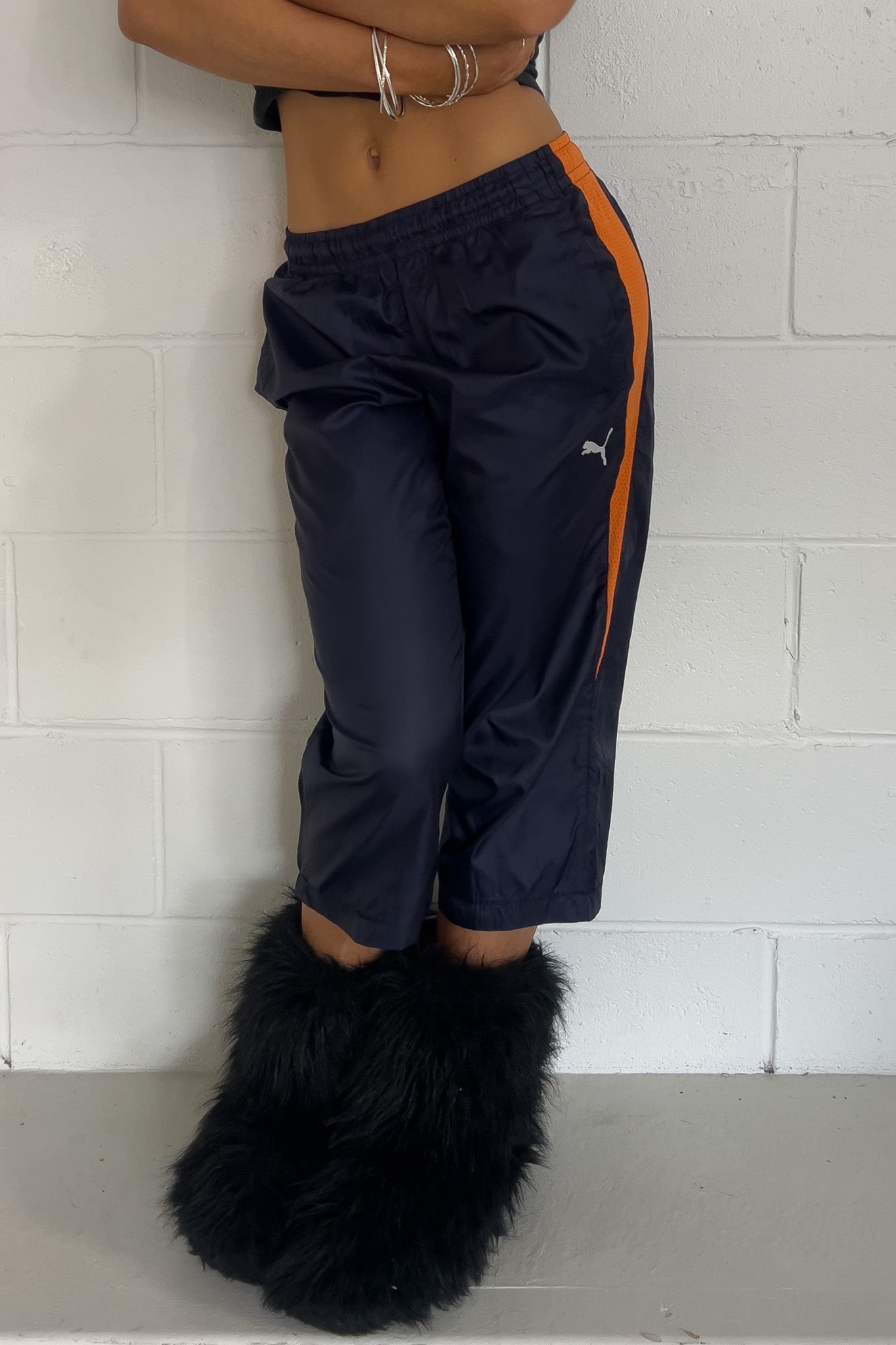 PUMA purple + orange track capris ★ Size est XS
