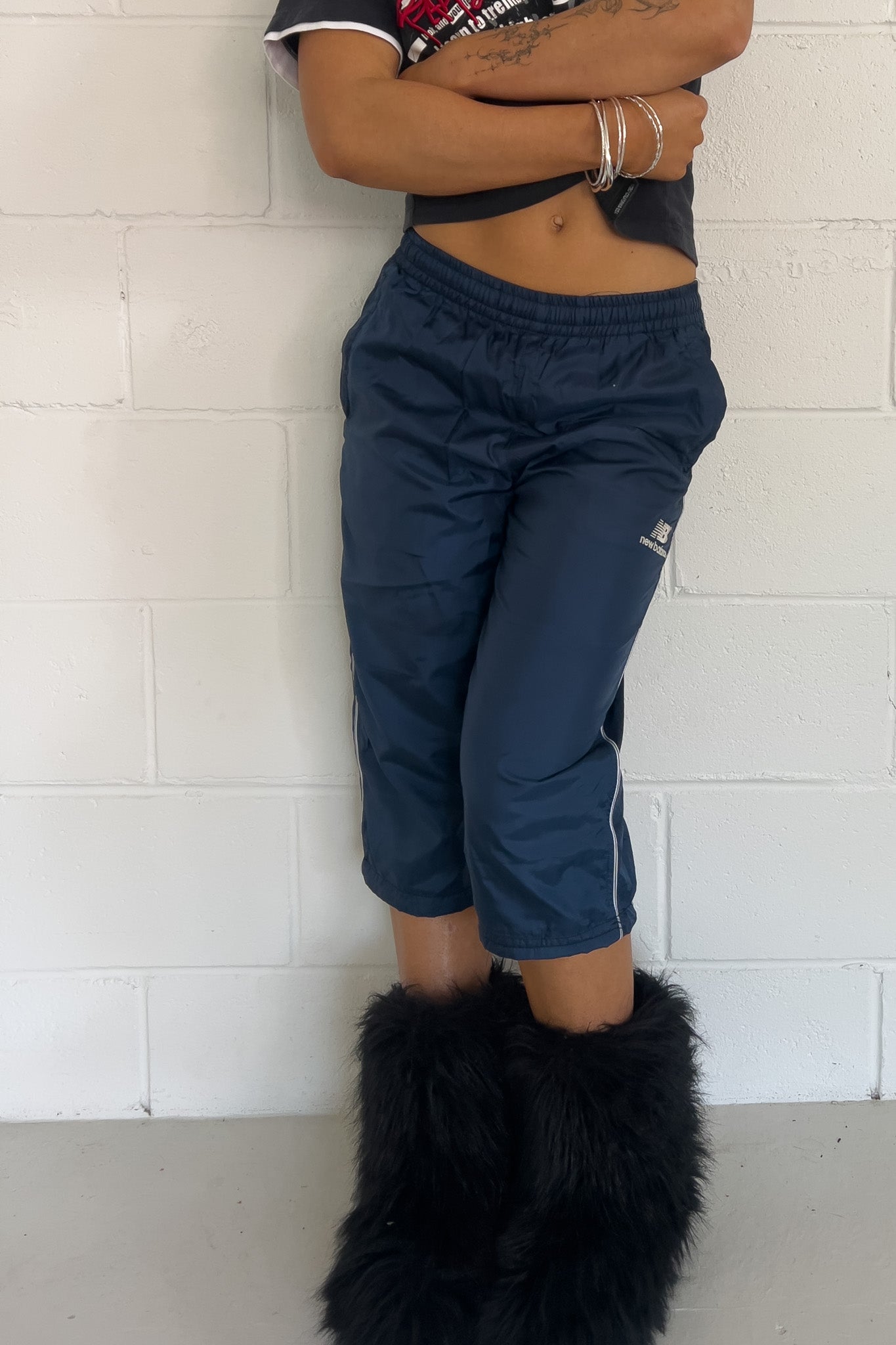 NEW BALANCE blue track capris ★ Size labelled medium