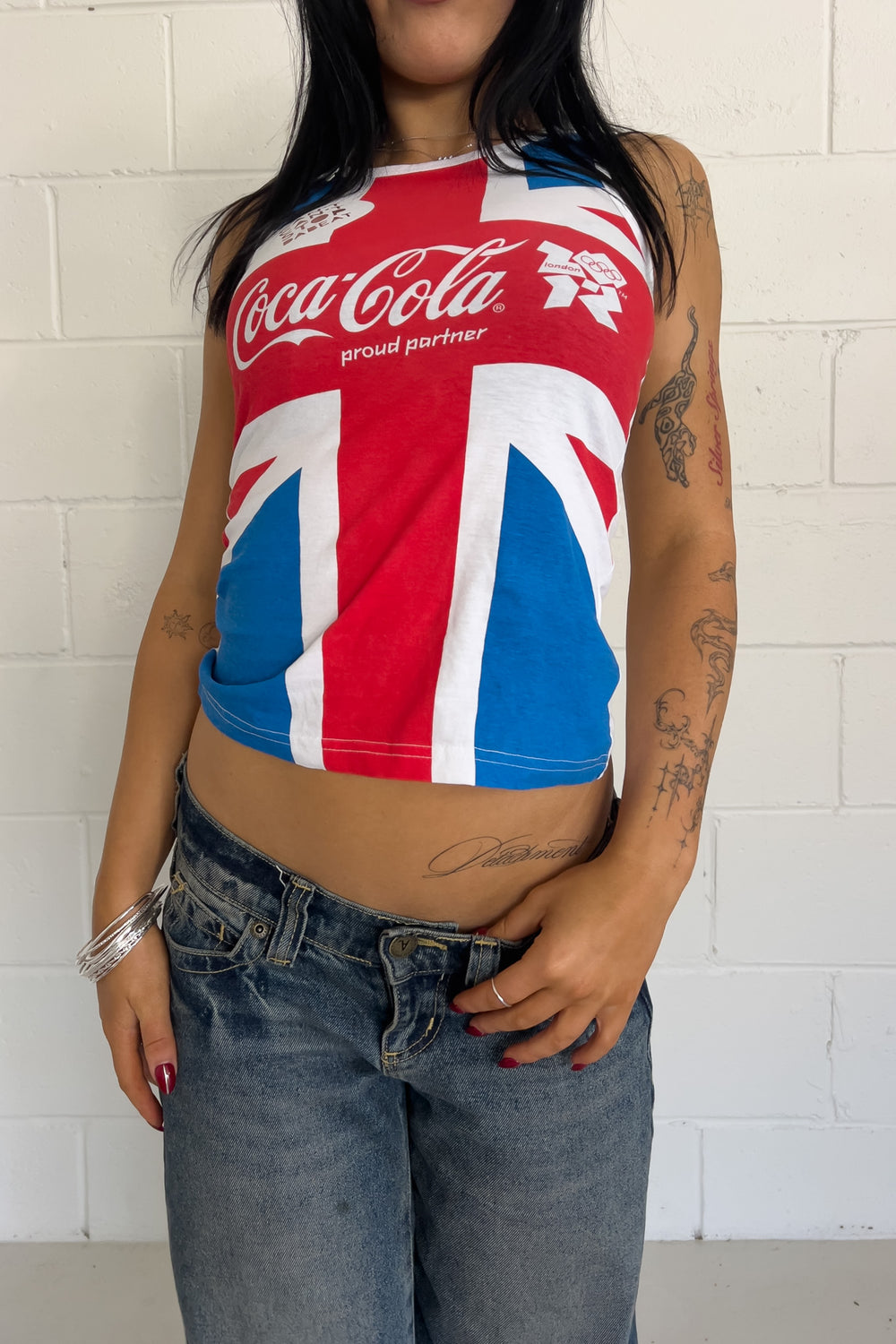 COCA COLA "union jack" graphic tank ★ Size labelled large