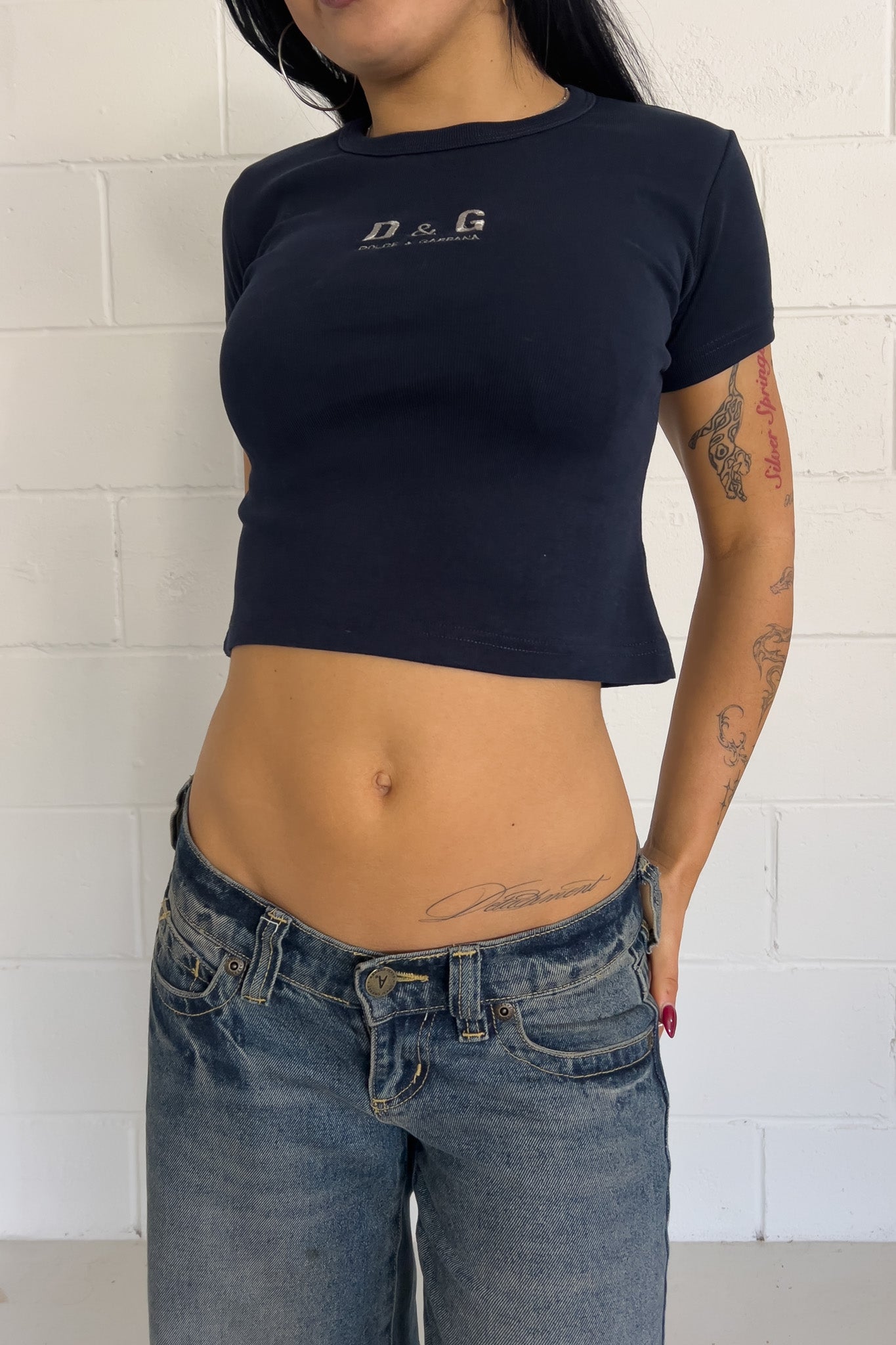 DOLCE & GABBANA navy tee ★ Size est small