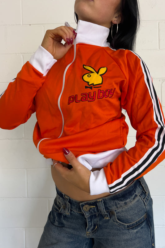 PLAYBOY orange track jacket ★ Size est large