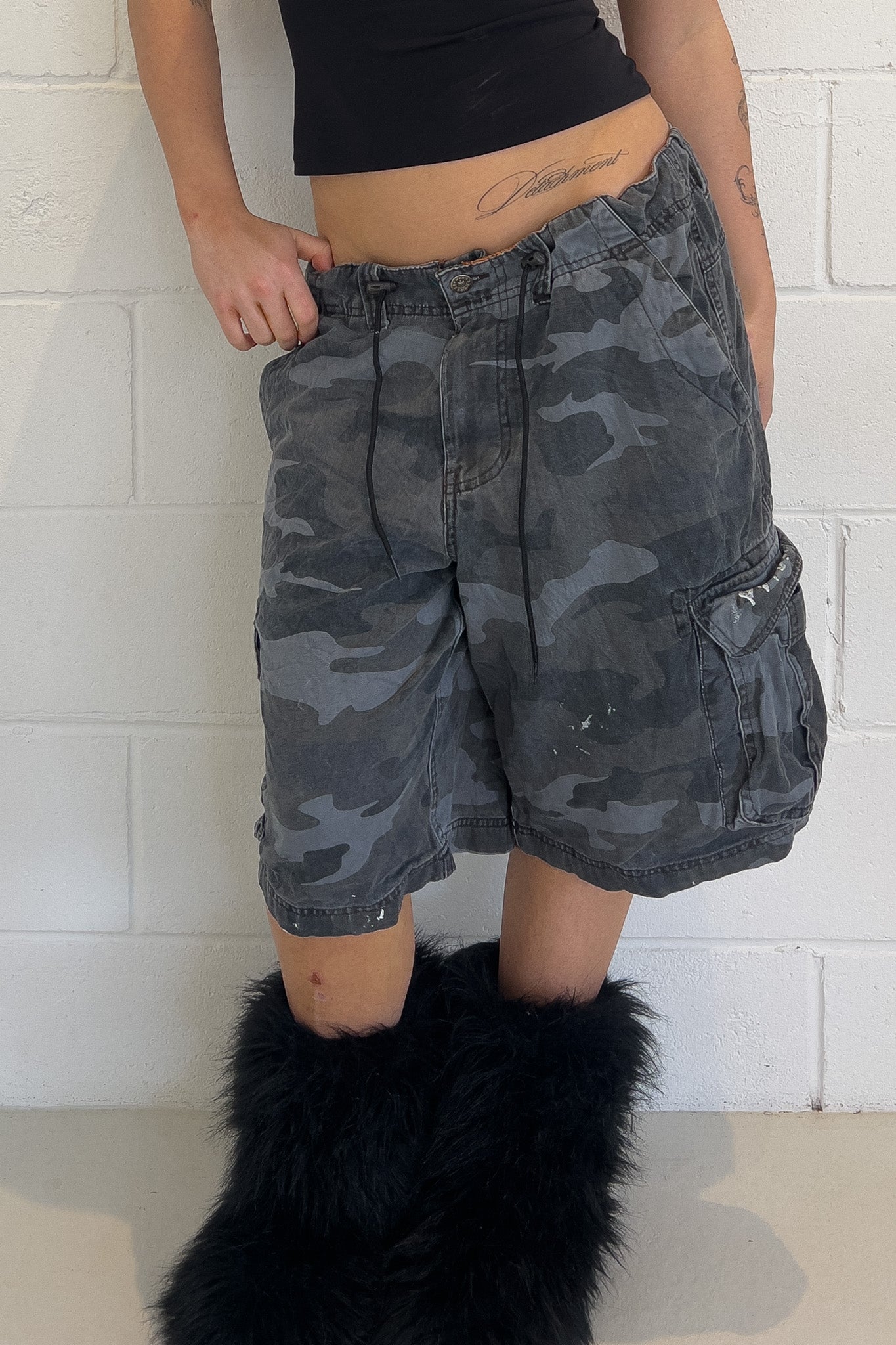CANYON RIVER blue camo shorts ★ One size (Adjustable drawstring)