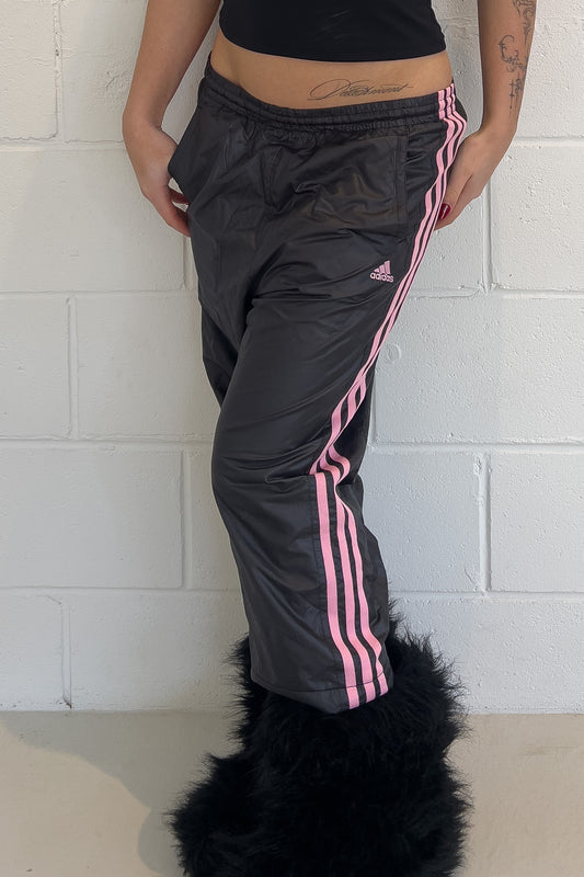 ADIDAS charcoal + pink track capris ★ Size labelled small