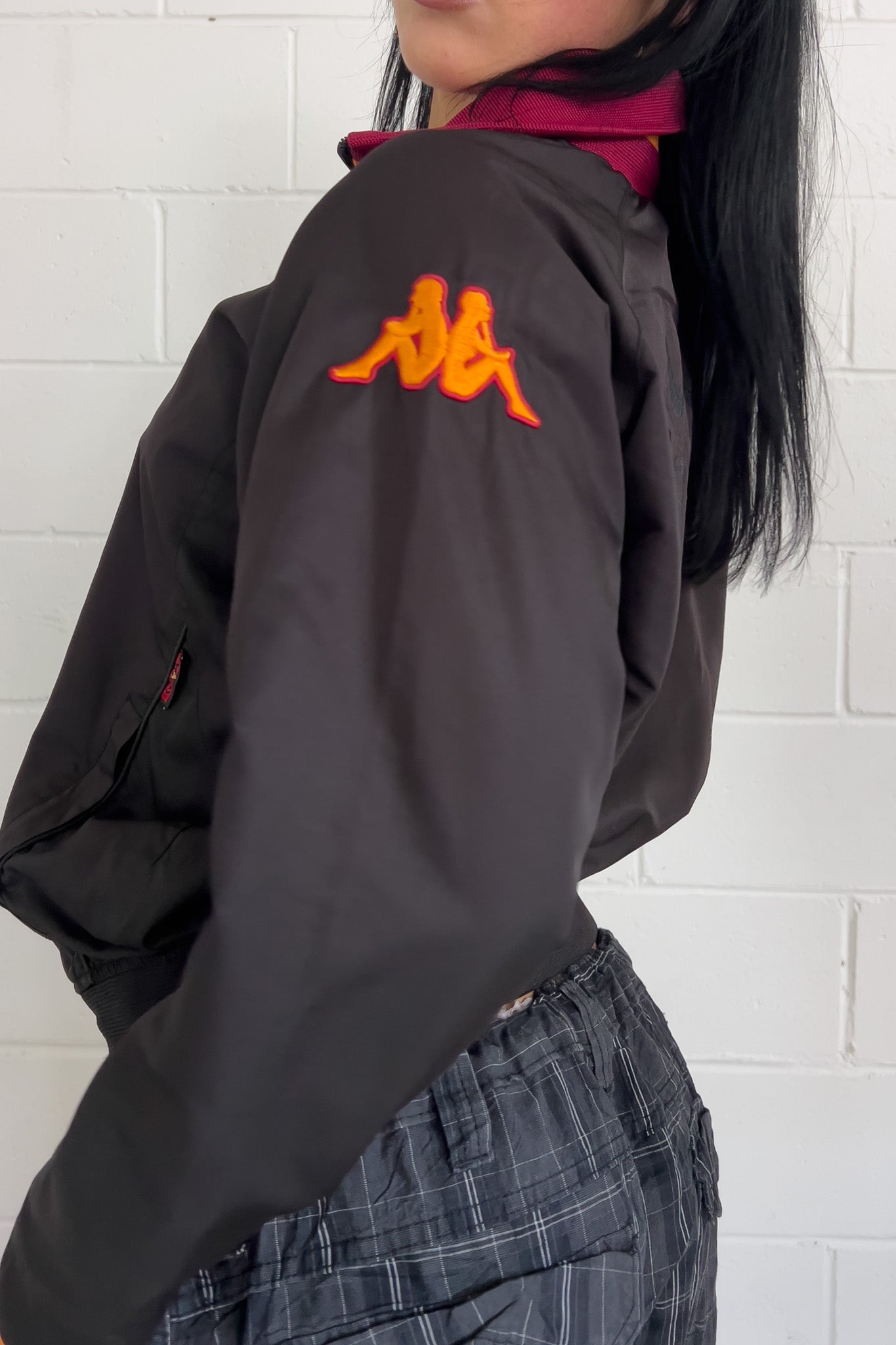 KAPPA black + orange "arsoma"jacket ★ Size labelled small
