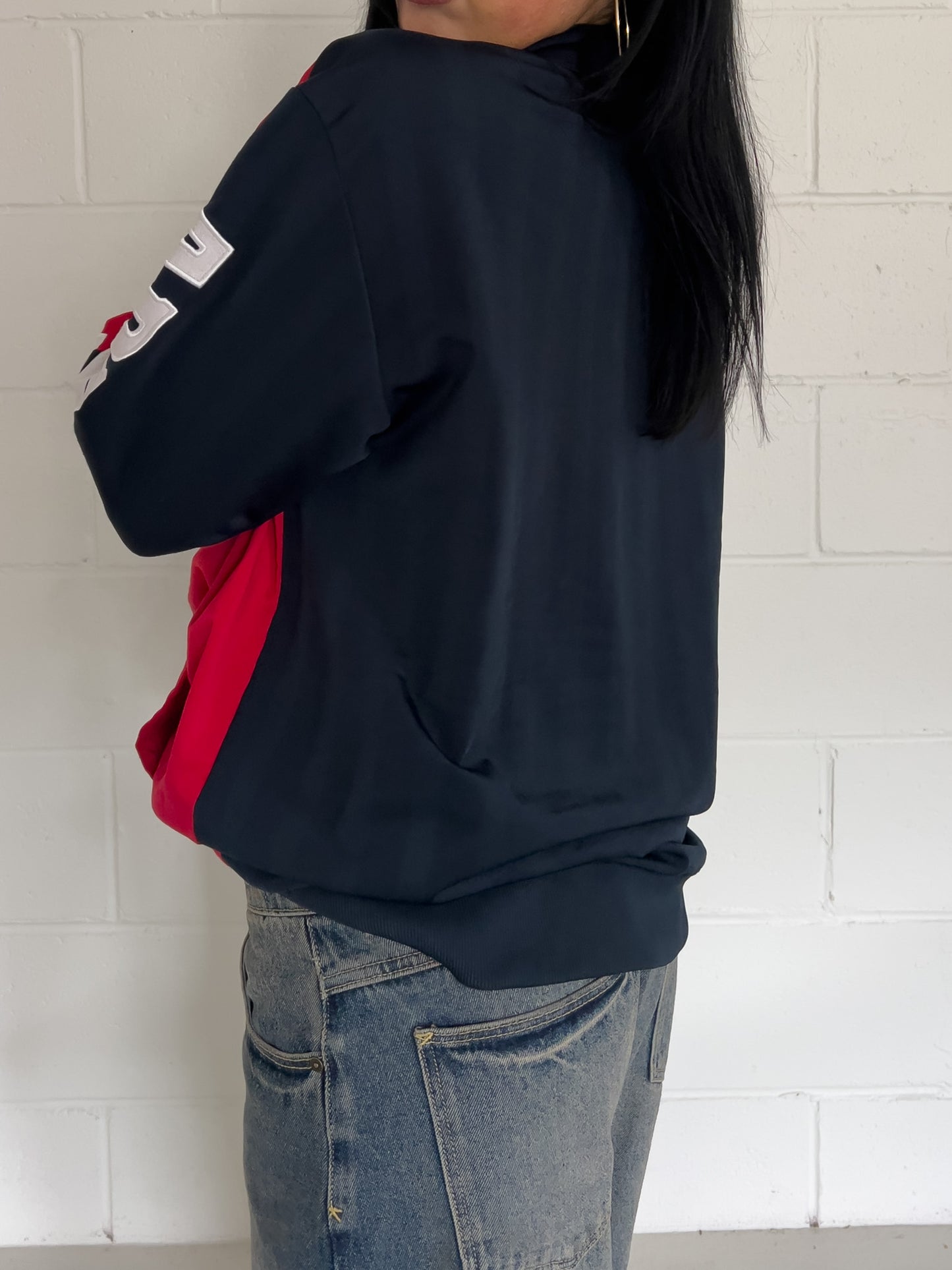 ADIDAS red + navy track jacket ★ Size labelled large