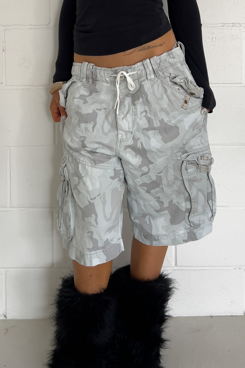 NEXT white camo shorts ★ One size (Adjustable drawstring)