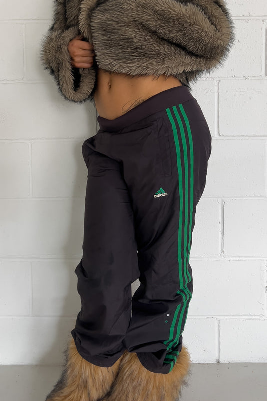 ADIDAS brown + green track pants ★ Size labelled small