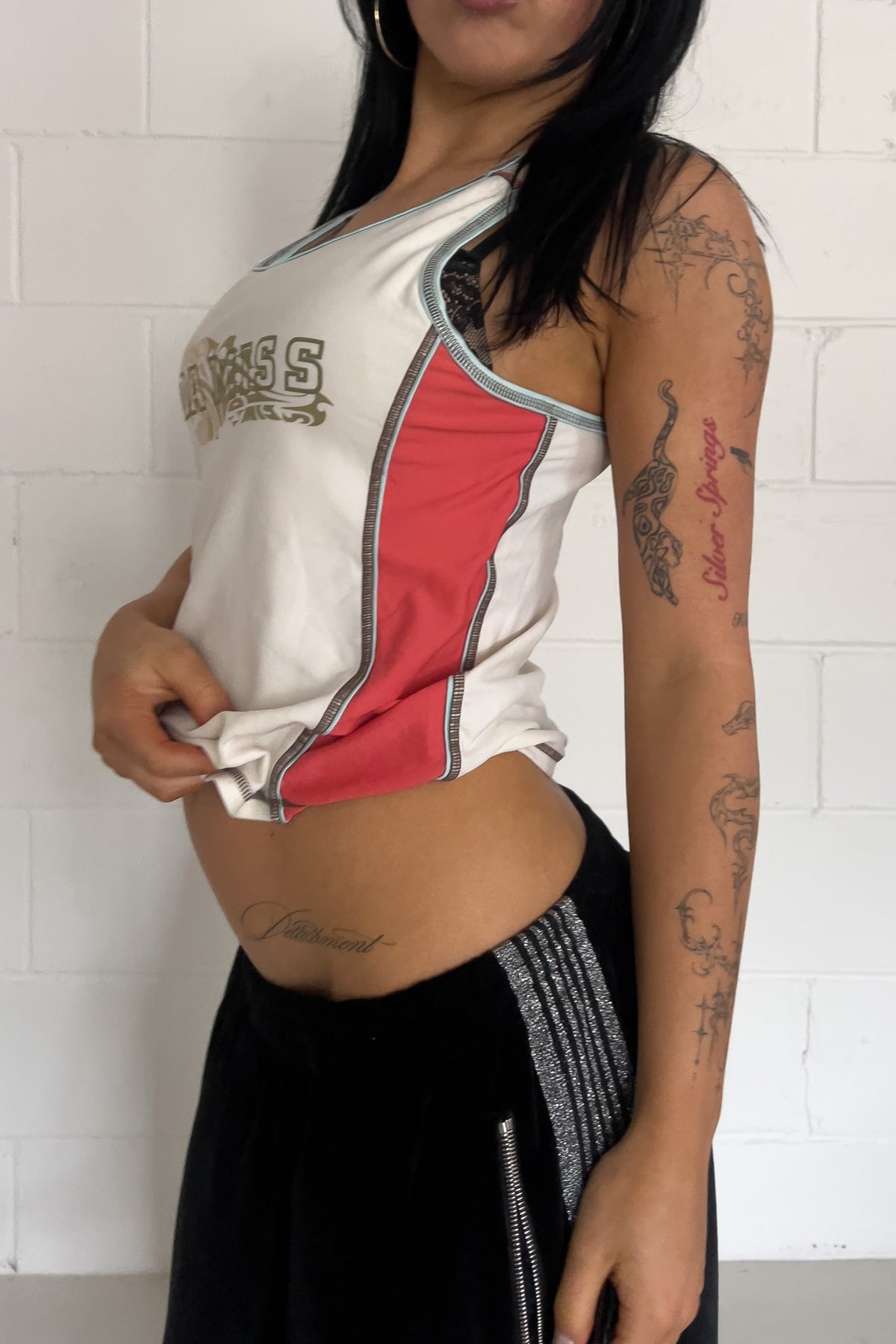 DA MISS cream + pink sport tank ★ Size est medium