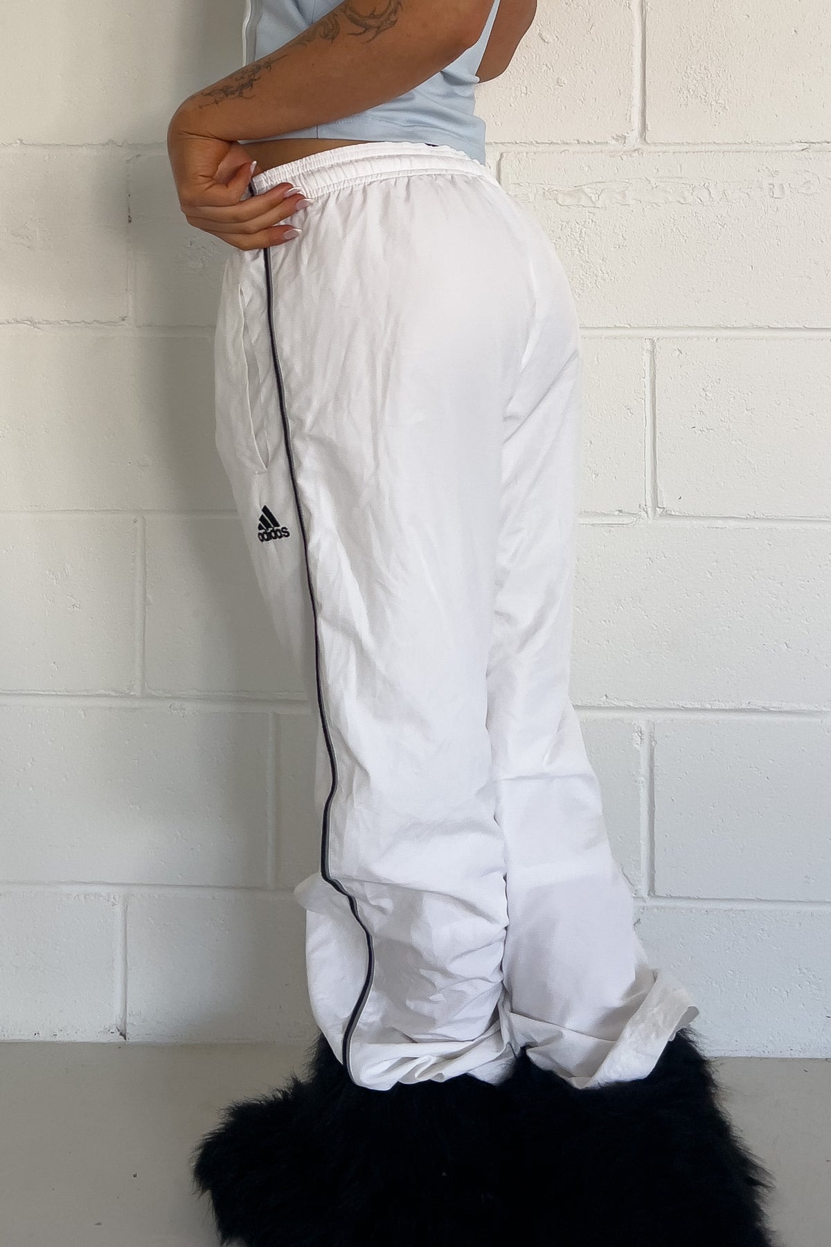 ADIDAS white track pants ★ Size labelled small