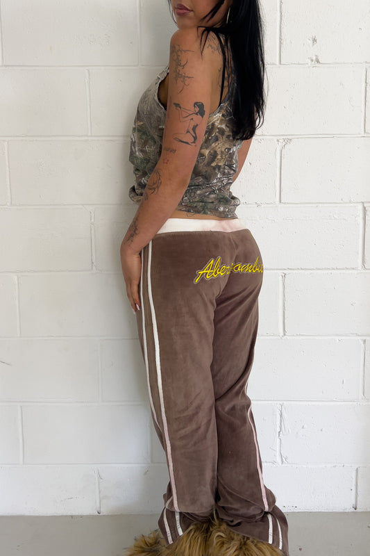 ABERCROMBIE & FITCH brown track pants ★ Size labelled large