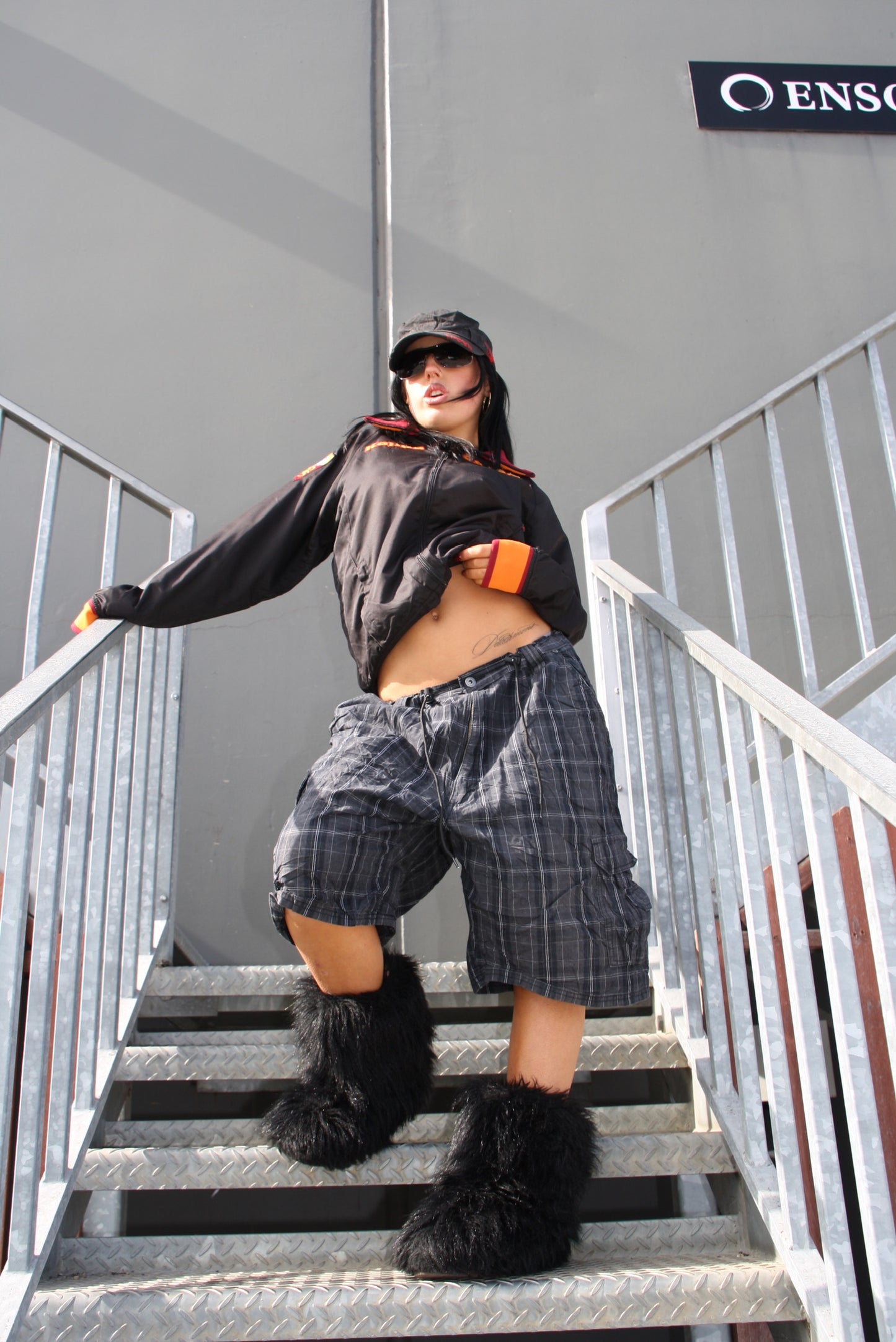 KAPPA black + orange "arsoma"jacket ★ Size labelled small