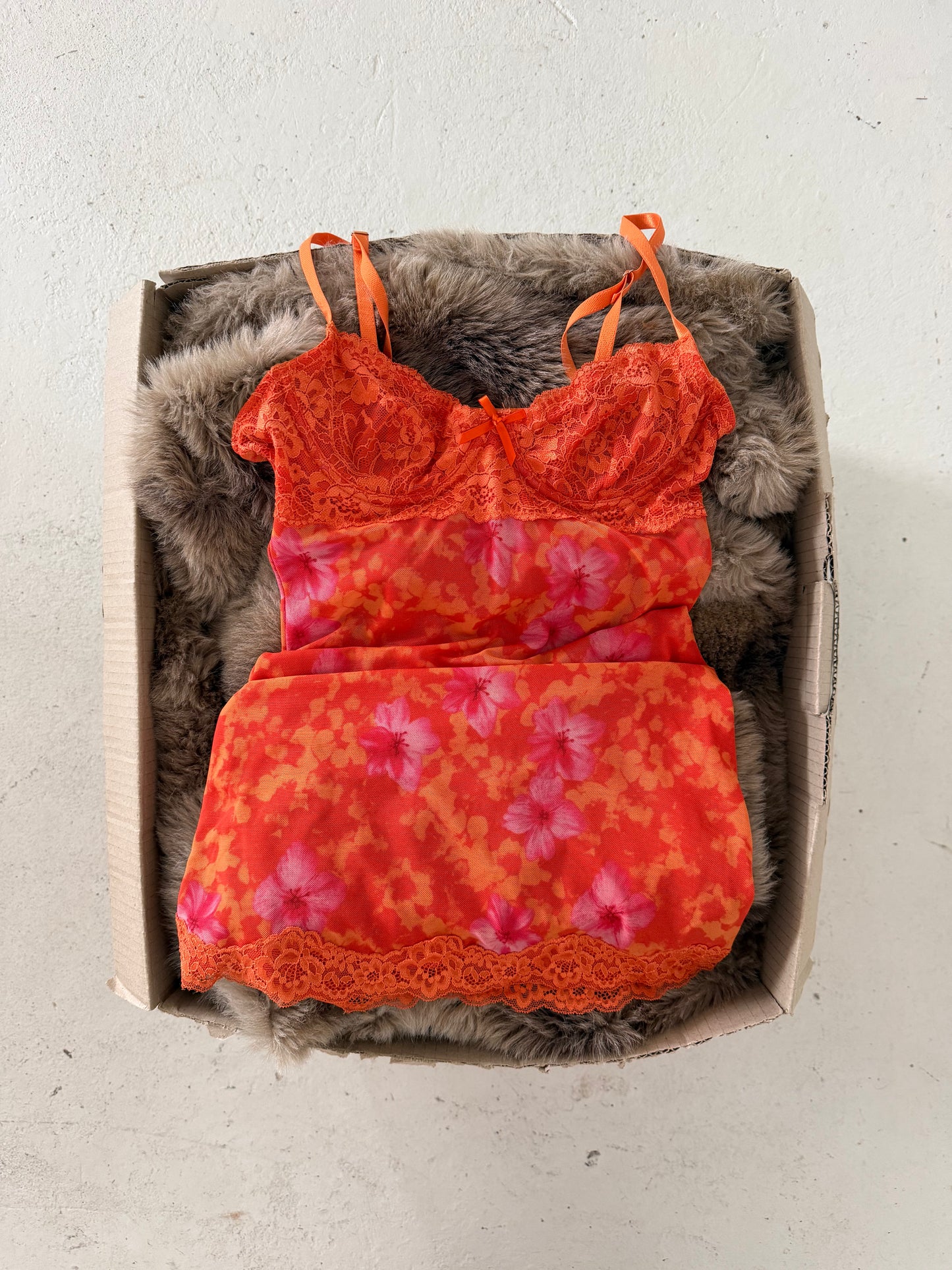 Orange festival cami dress ★ Size est small