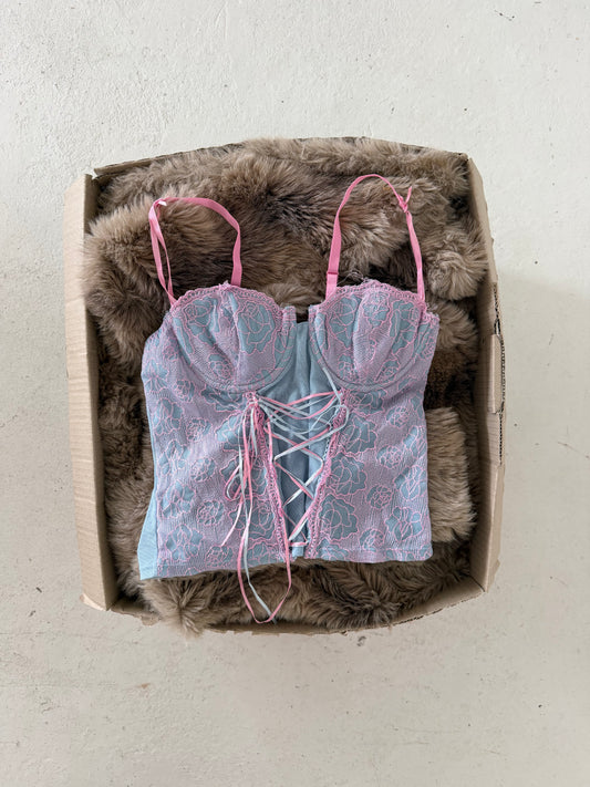 Blue + pink festival corset ★ Size est small