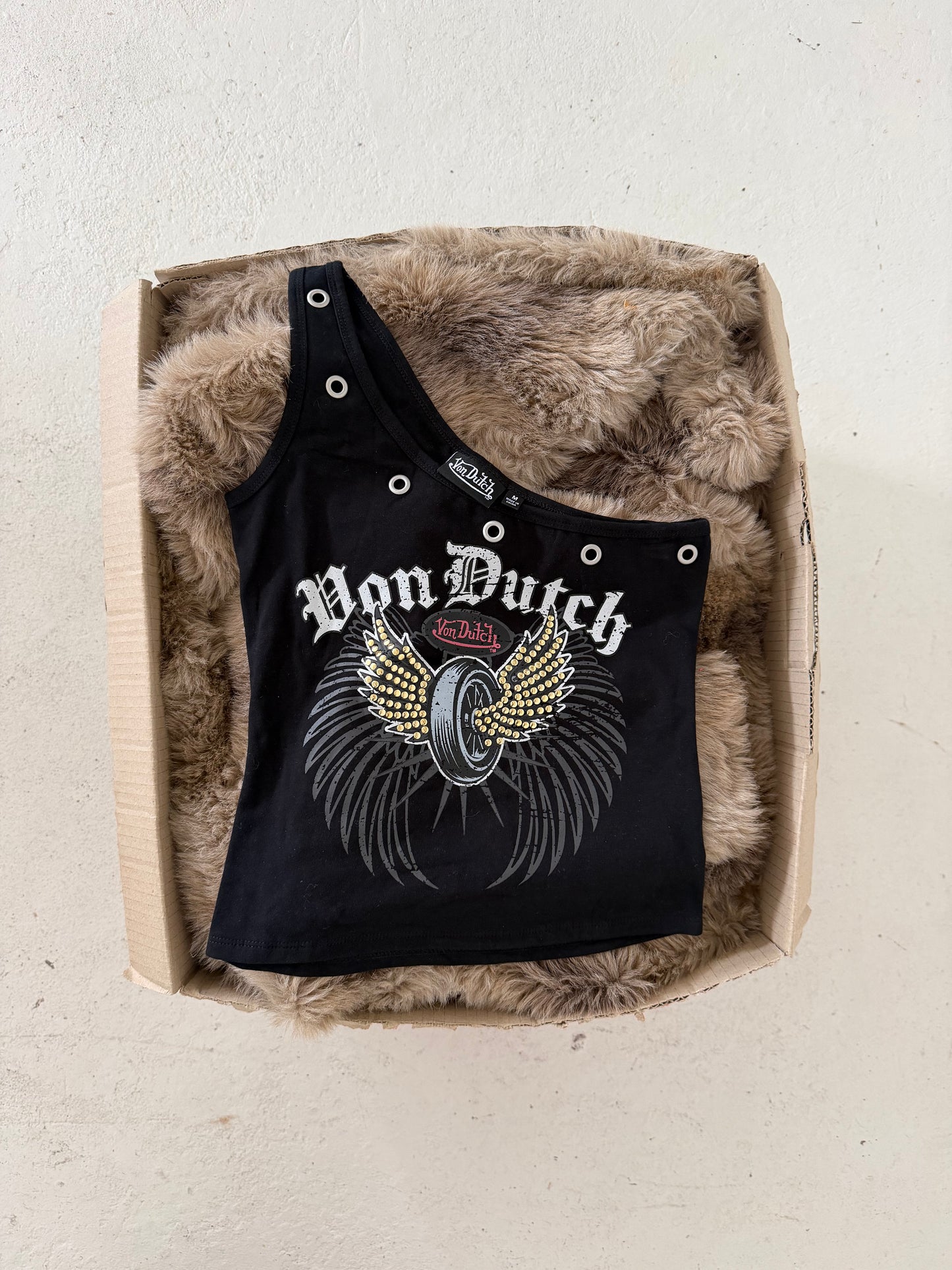 VONDUTCH black "wings" off-shoulder top ★ Size labelled medium