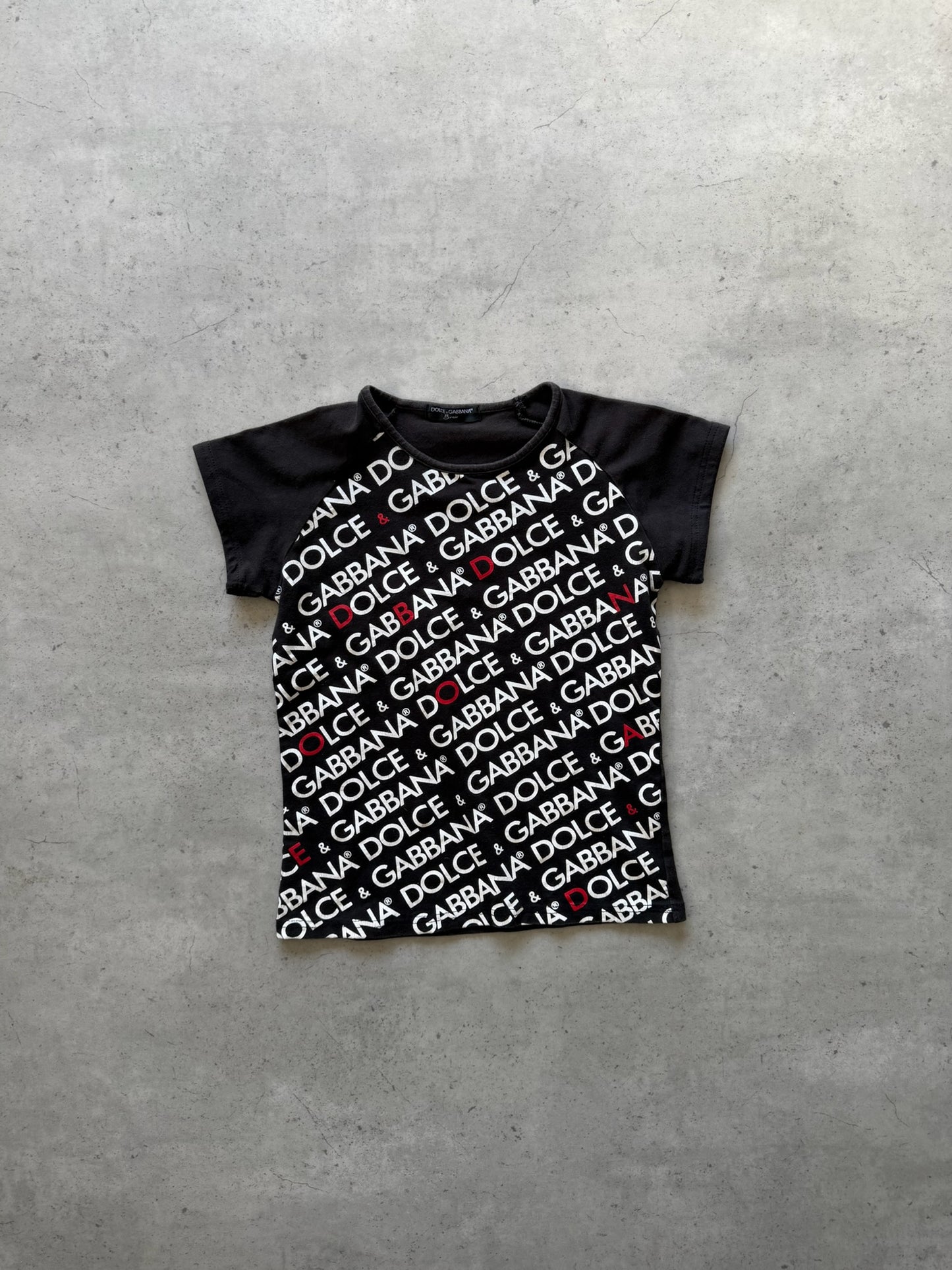DOLCE & GABANNA black + red graphic tee ★ Size est small