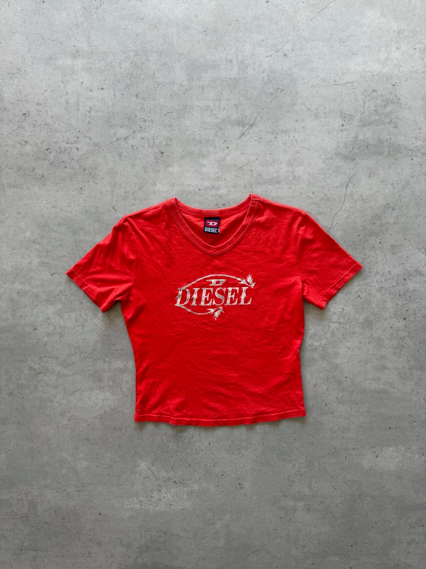 DIESEL orange tee ★ Size est small