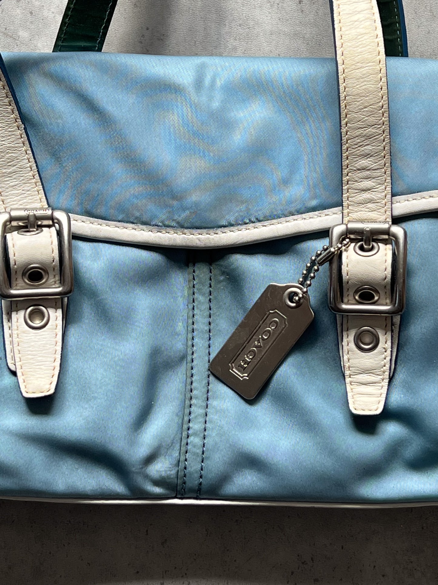 COACH blue buckle shoulder-bag ★