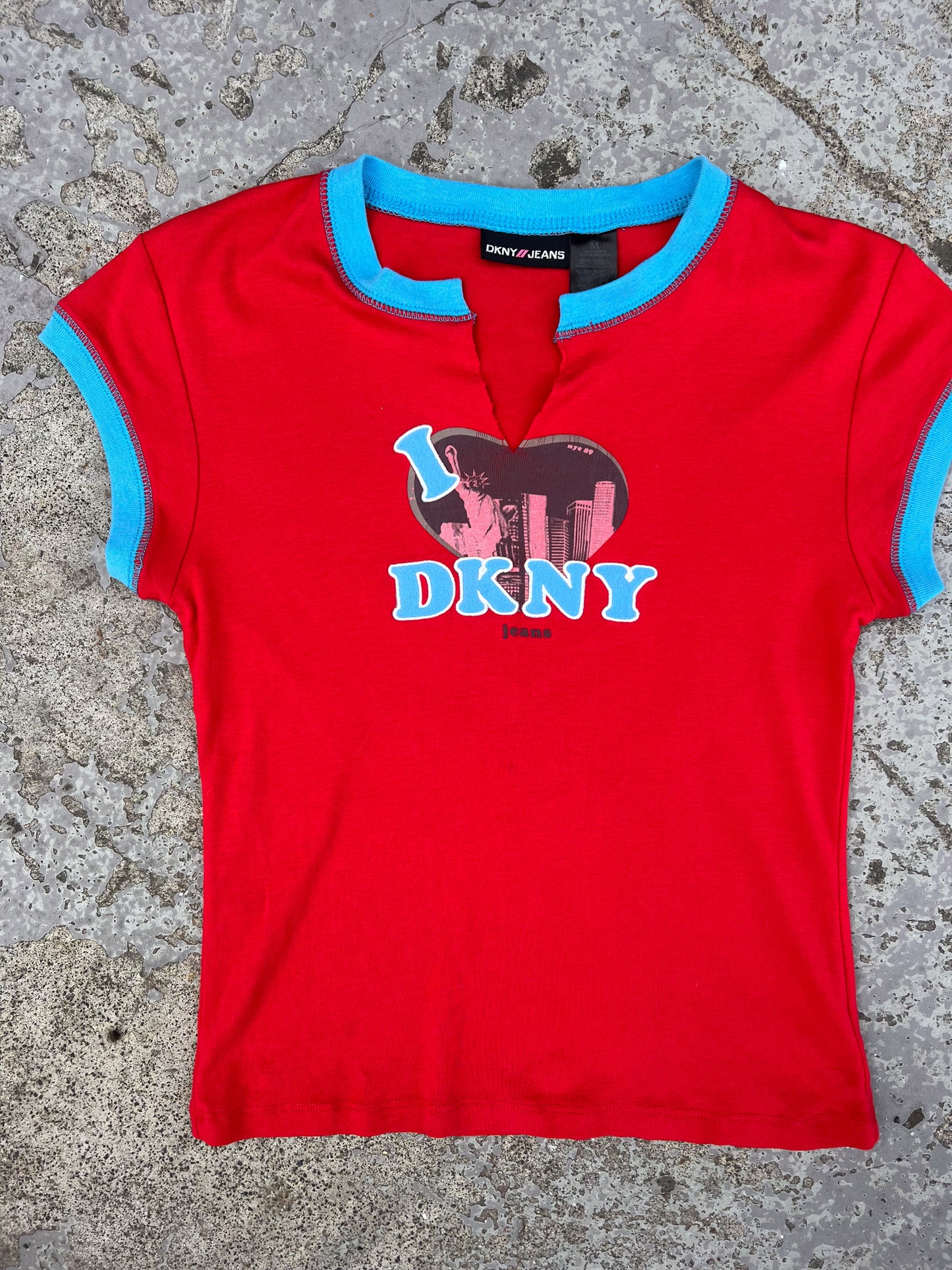 DKNY red + blue spell out tank ★ Size medium