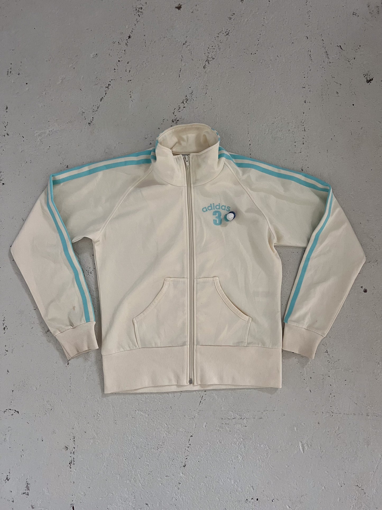 ADIDAS white + blue track jacket