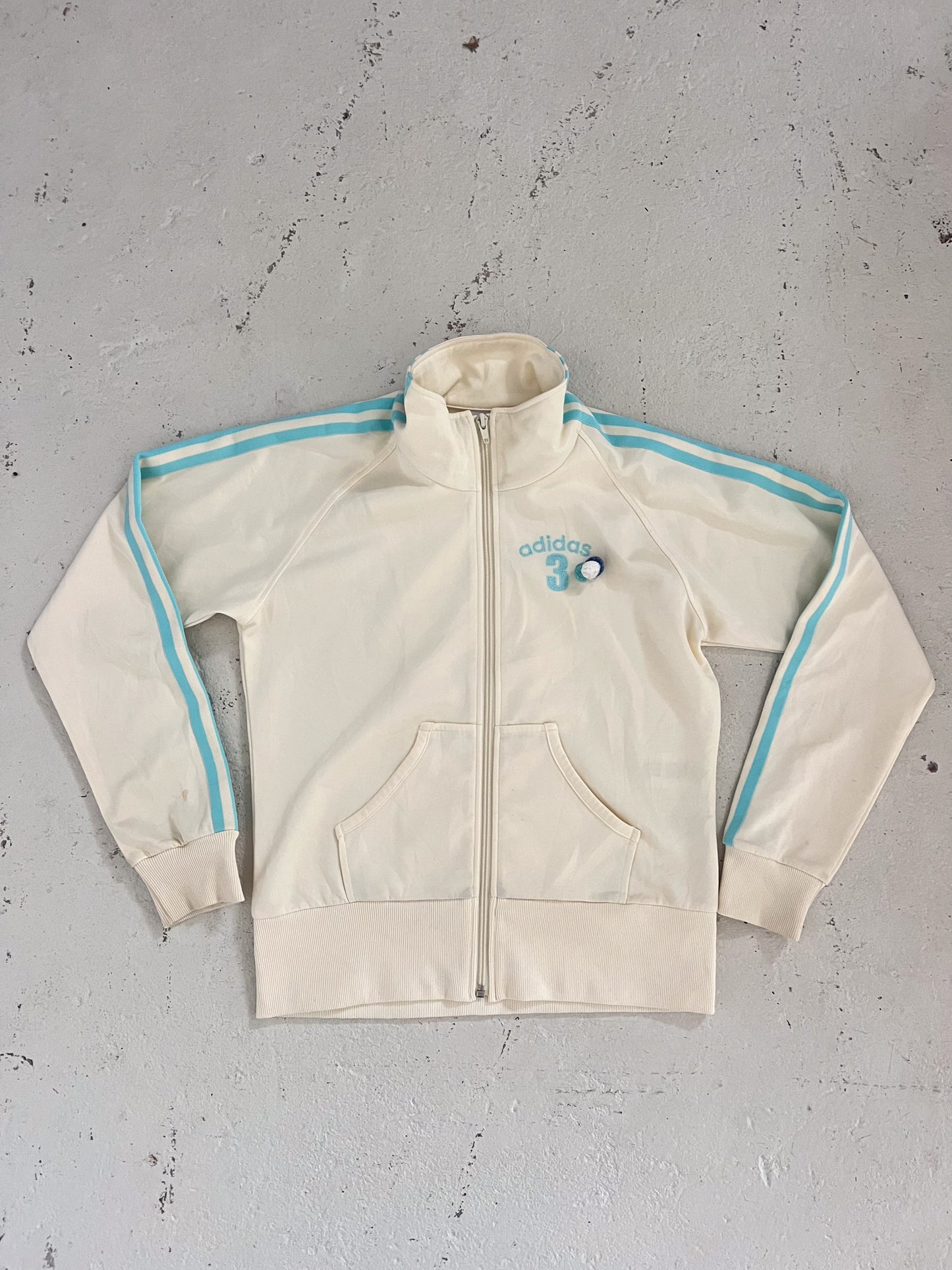 ADIDAS white + blue track jacket