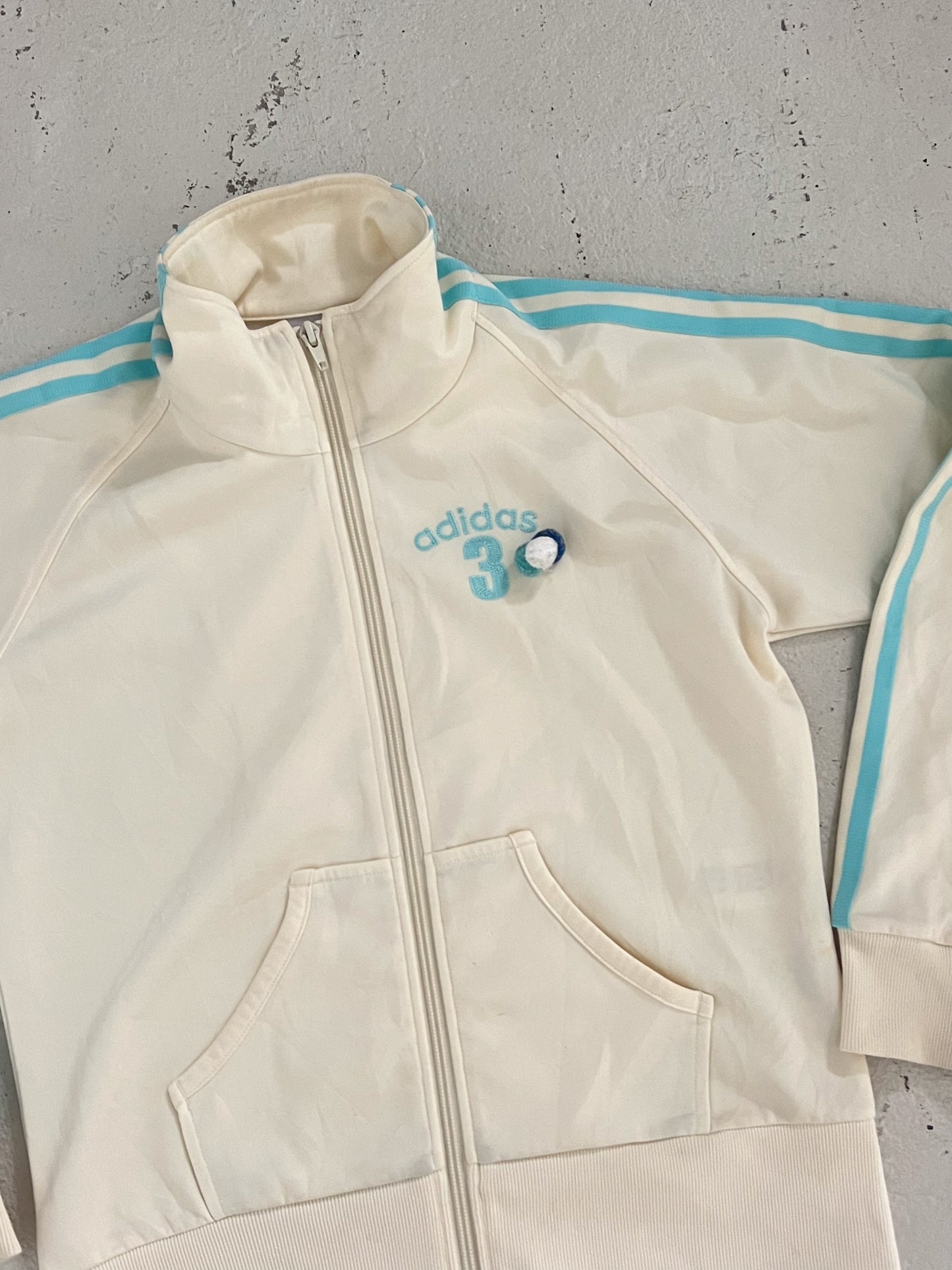 ADIDAS white + blue track jacket