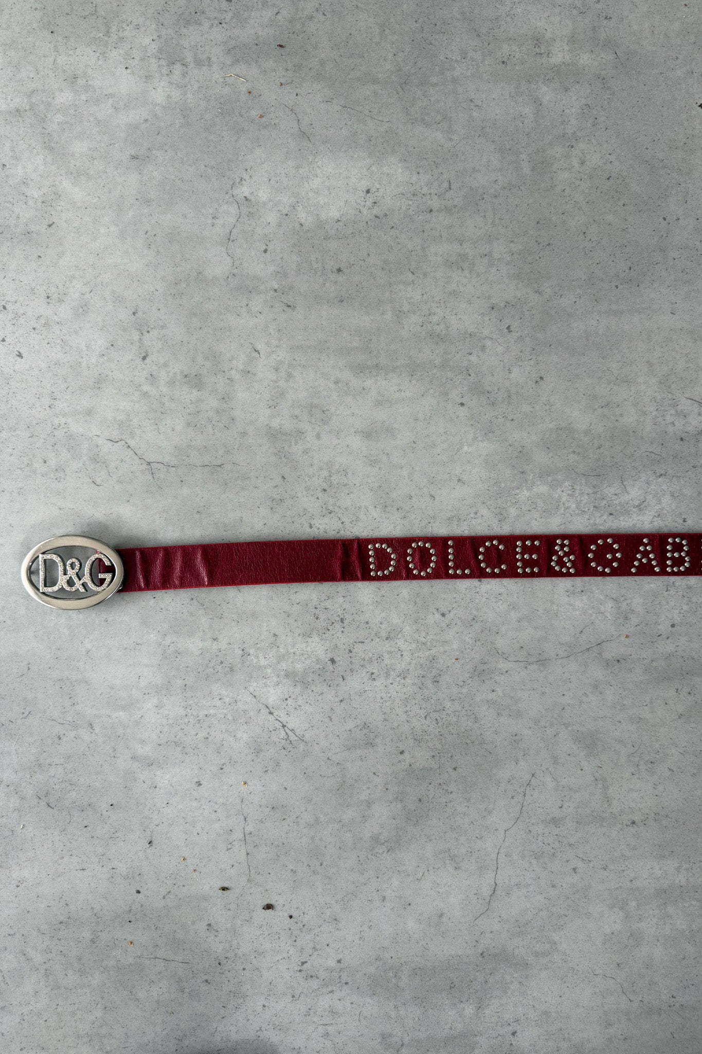 DOLCE AND GABBANA red studded belt ★ 104cm