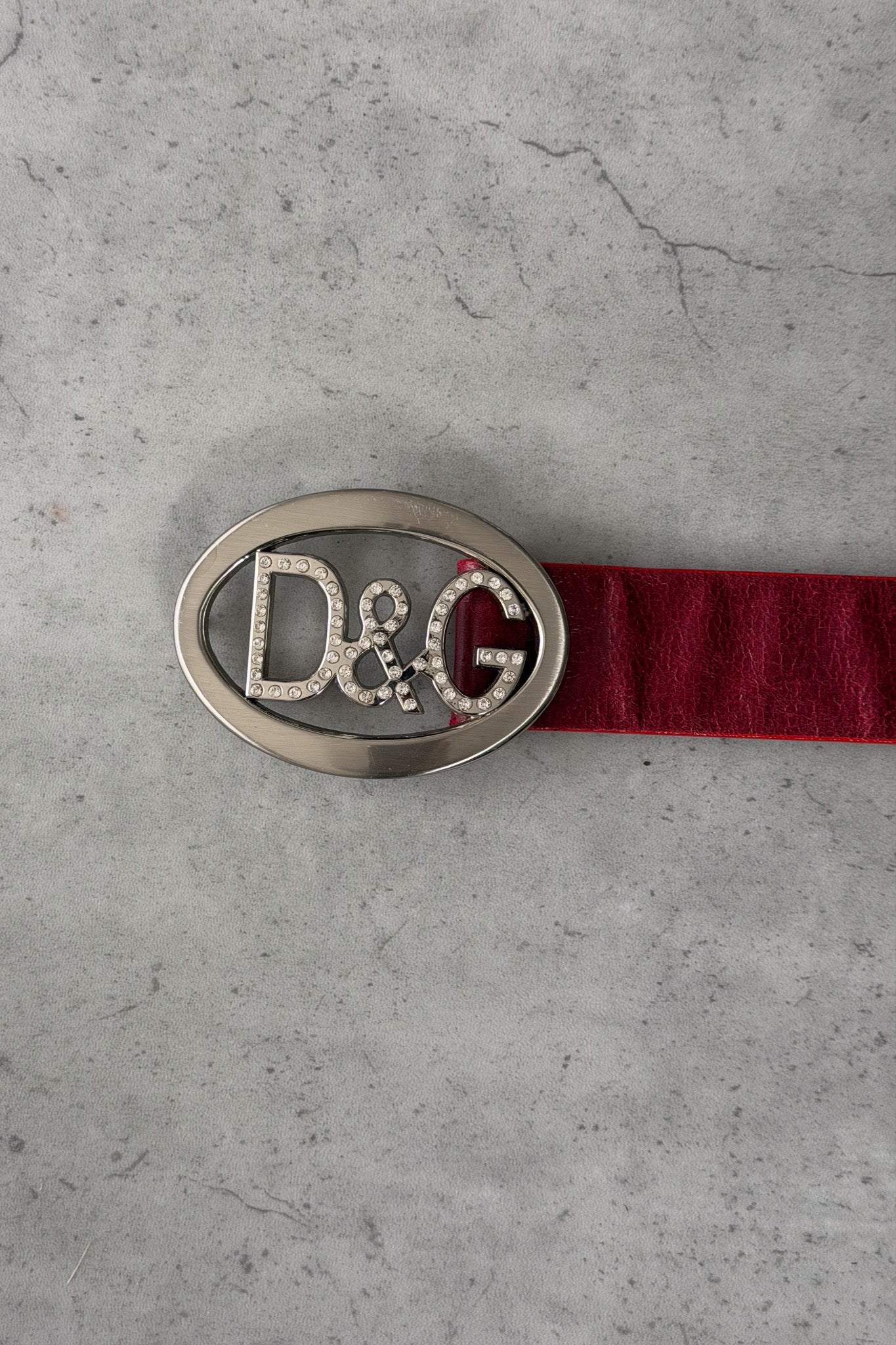 DOLCE AND GABBANA red studded belt ★ 104cm