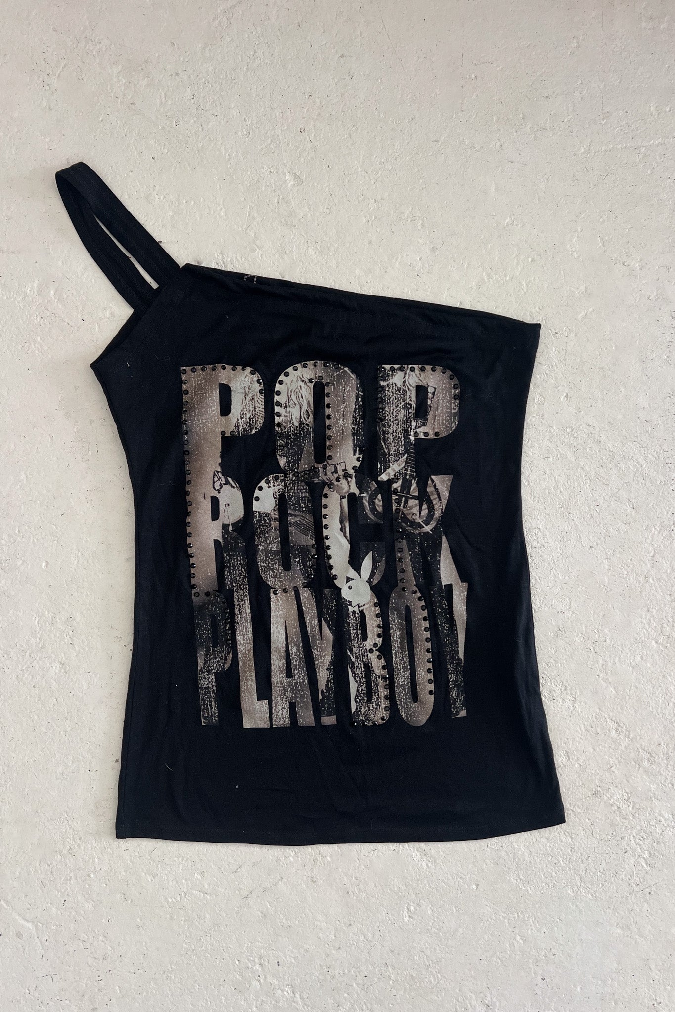 PLAYBOY one shouldered graphic tank ★ Size estimated medium