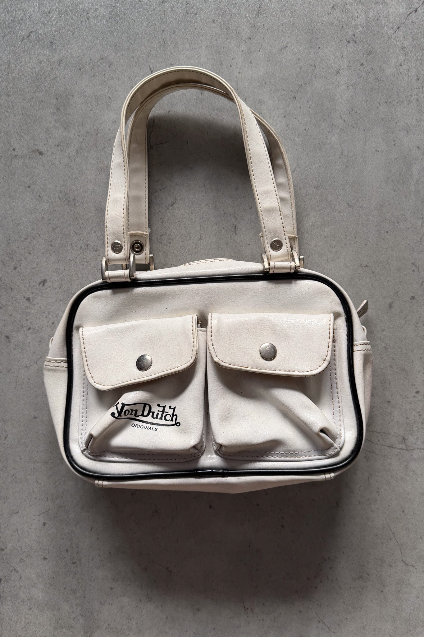 VON DUTCH black and white bowling bag★