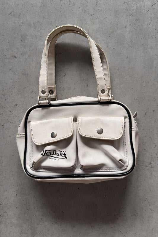 VON DUTCH black and white bowling bag★
