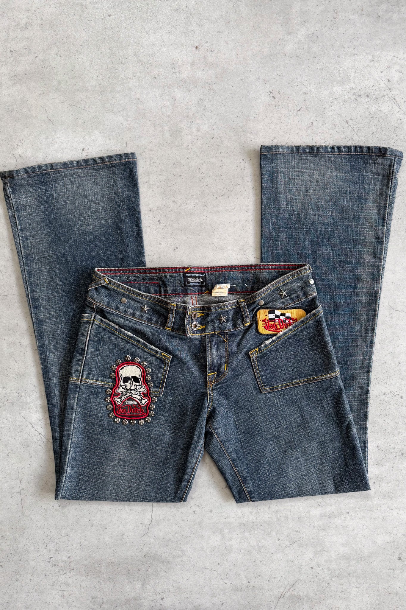 VON DUTCH embellished graphic jeans ★ Size 27"