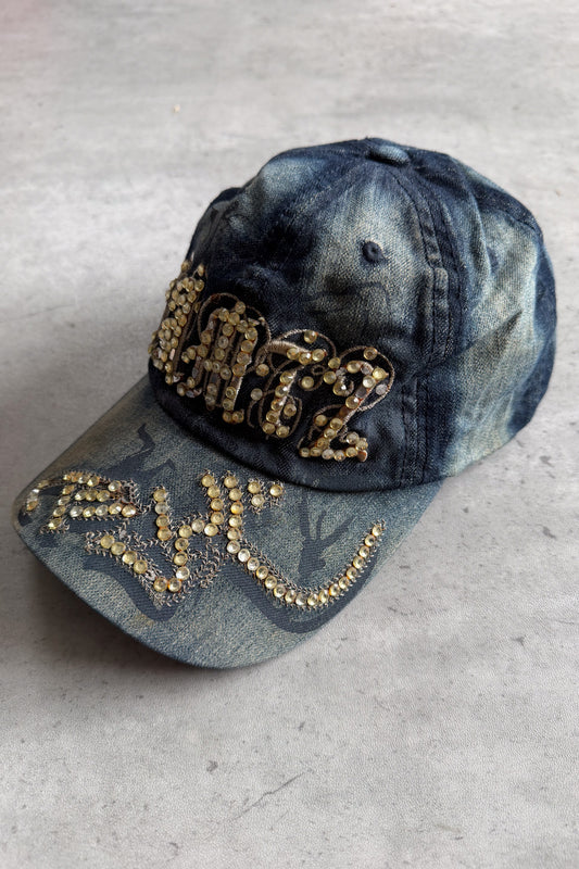 Acid wash diamante cap