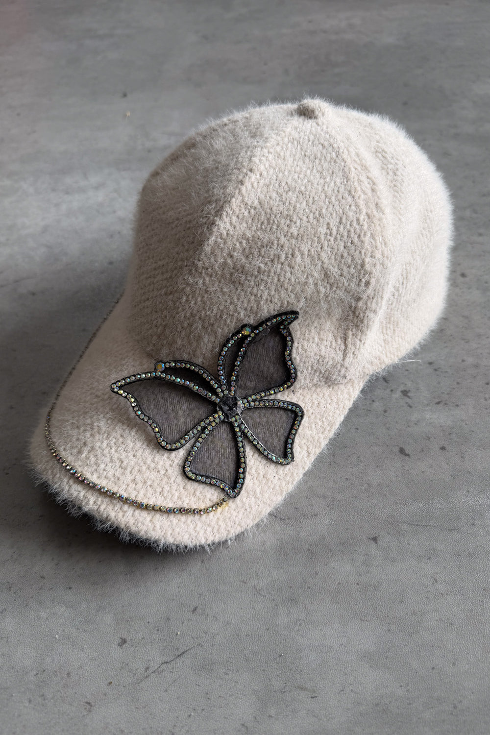 Butterfly fluffy cap
